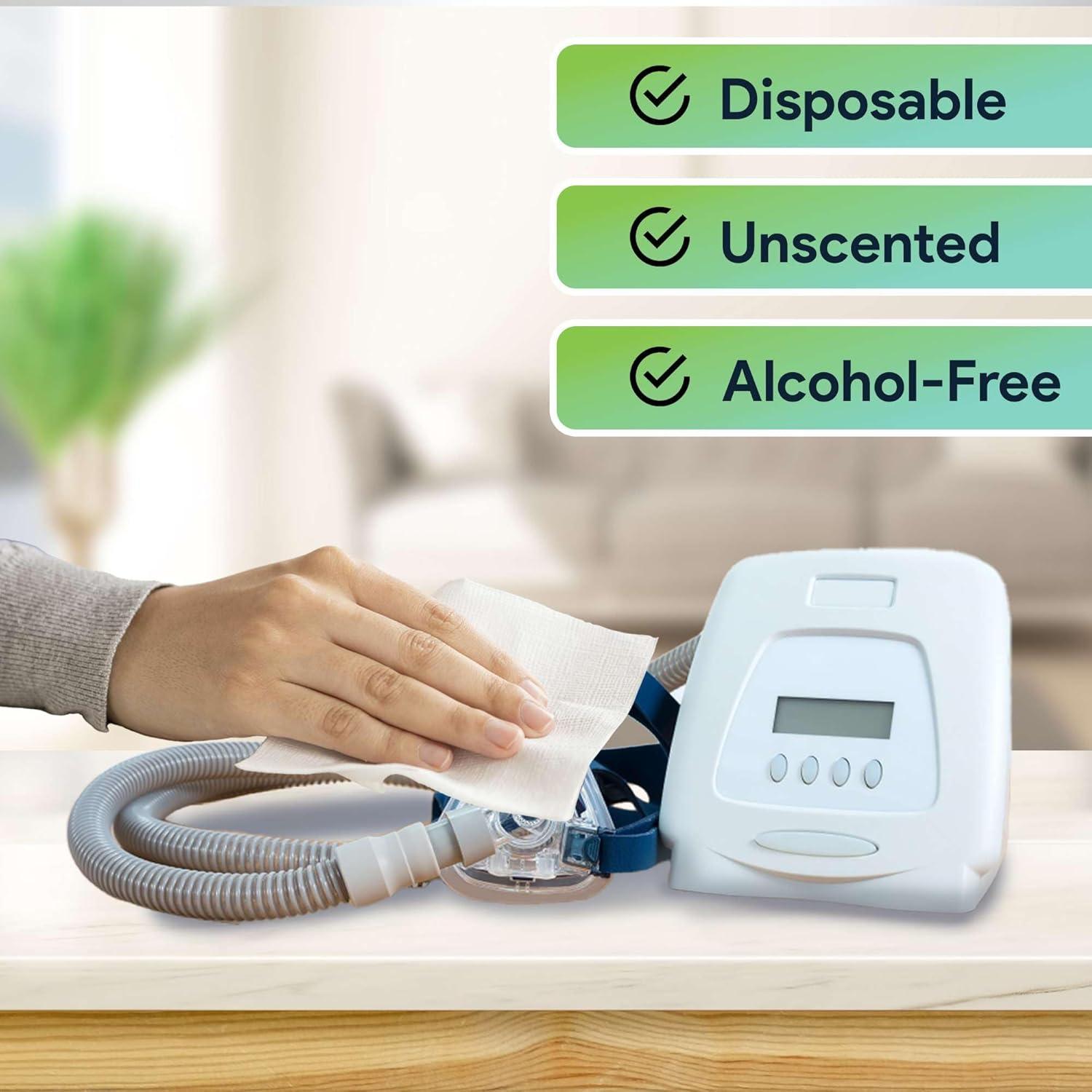 CPAP Mask Wipes - Disposable CPAP Cleaner Wipes - Unscented, Aloe Infused, and Alcohol Free - 70 Pack