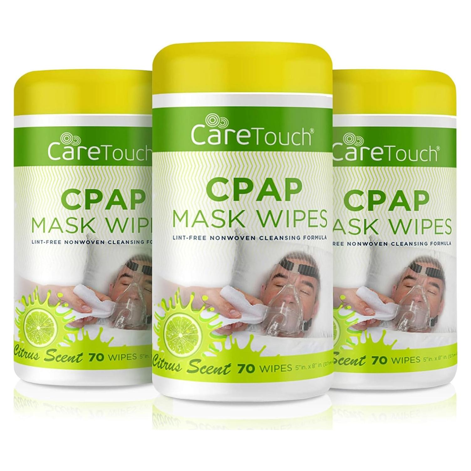 Toallitas CPAP Care Touch - 3 Paquetes de 70 Toallitas con Aroma a Cítricos