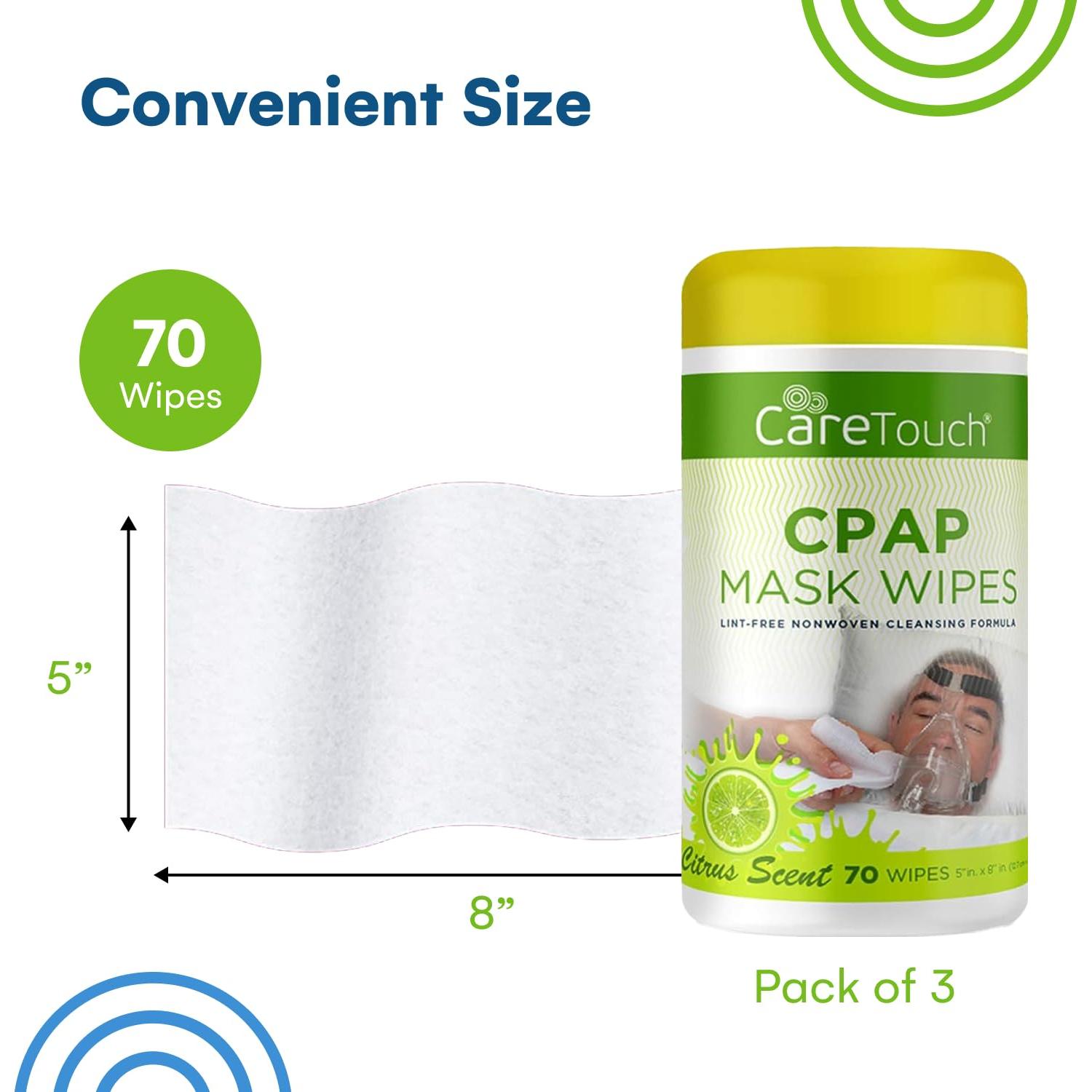 Toallitas CPAP Care Touch - 3 Paquetes de 70 Toallitas con Aroma a Cítricos