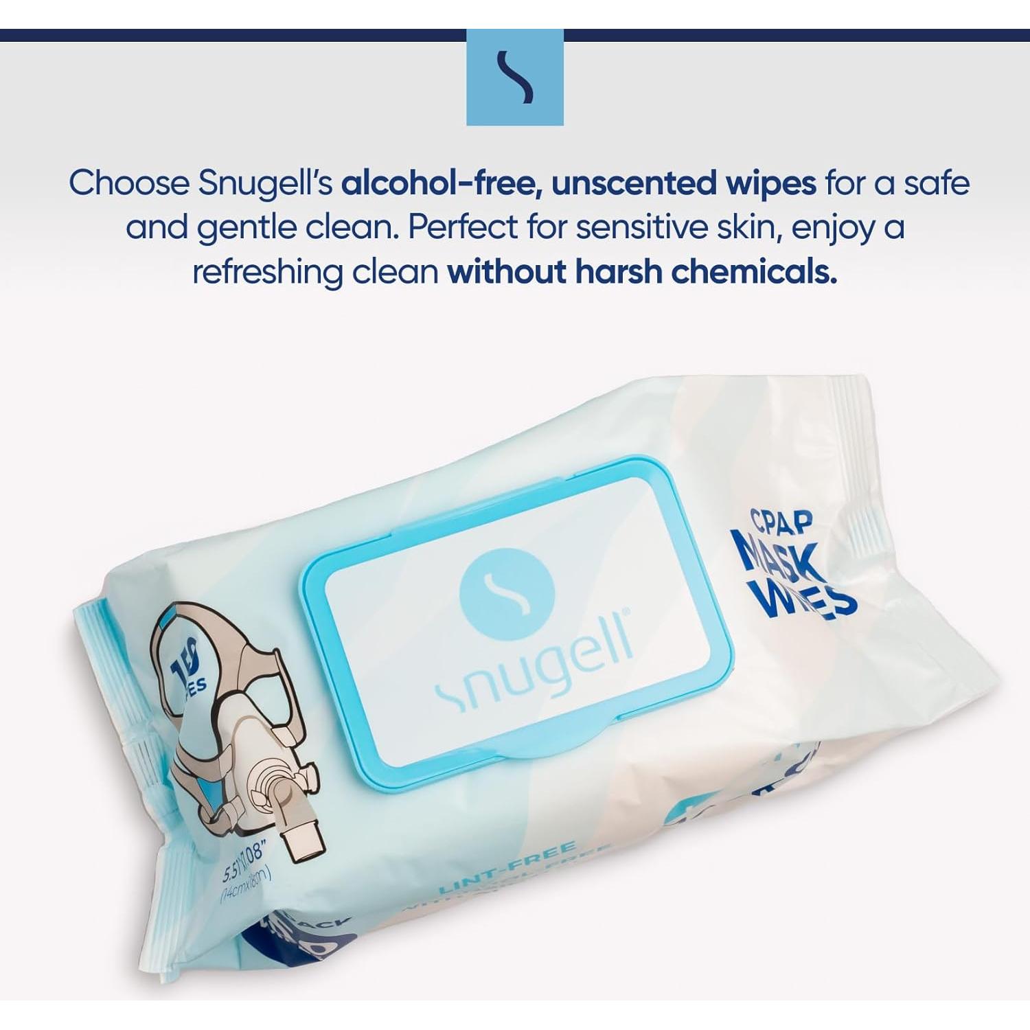 Toallitas para Máscaras CPAP Snugell Jumbo 190 Unidades Sin Fragancia