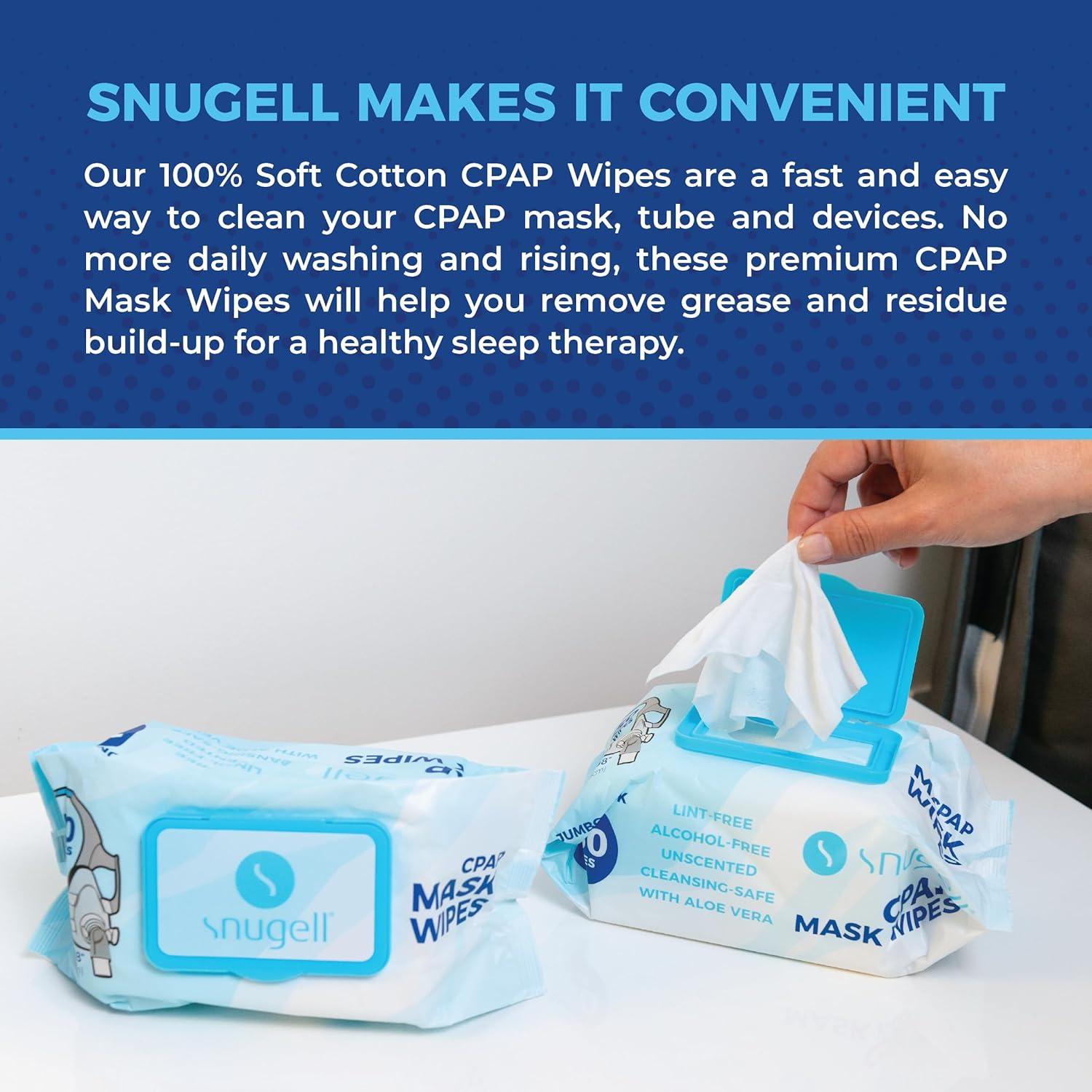 Toallitas para Máscaras CPAP Snugell Jumbo 190 Unidades Sin Fragancia