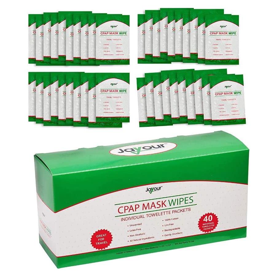 Toallitas de limpieza CPAP Jayour - 40 unidades 100% algodón