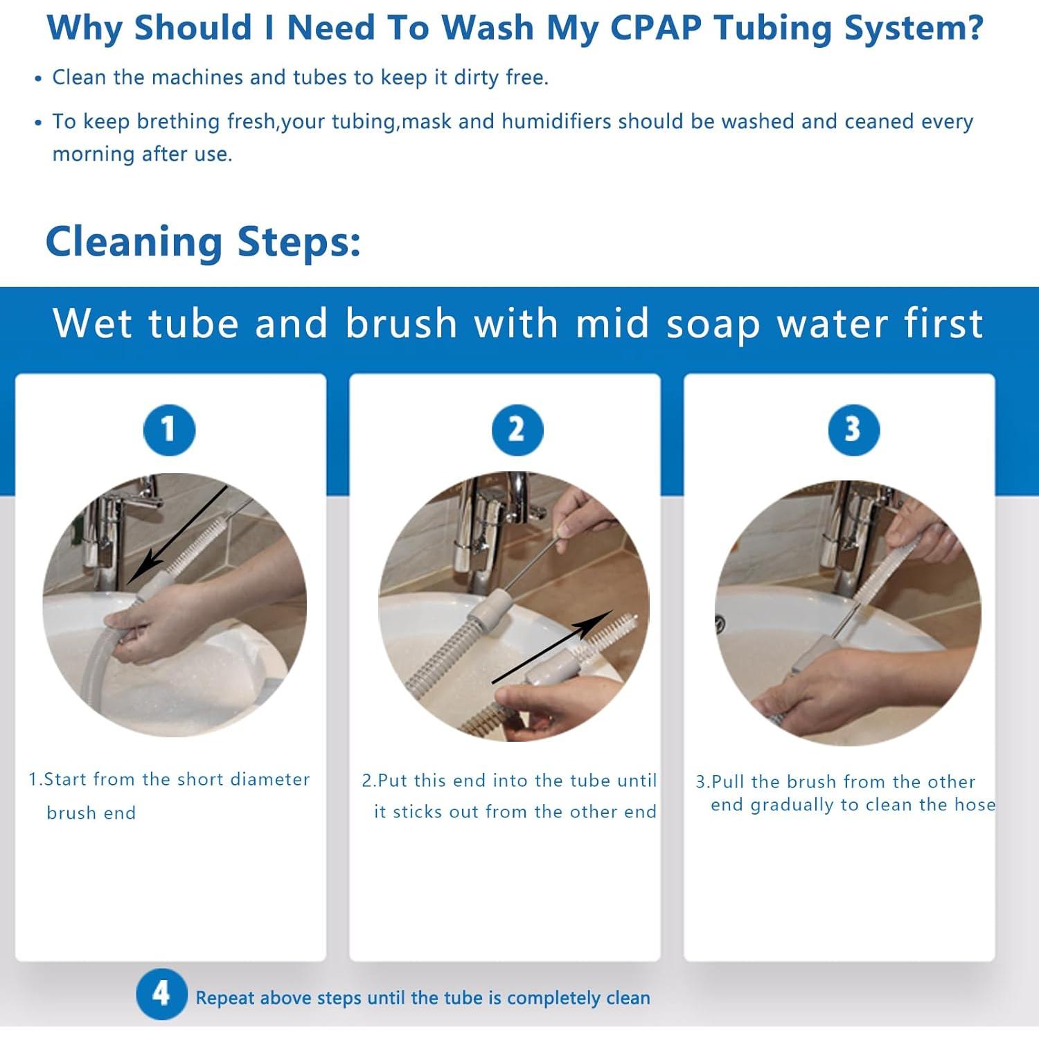 Cepillo de limpieza para manguera CPAP TUSIWIT 2.1m con cabezales