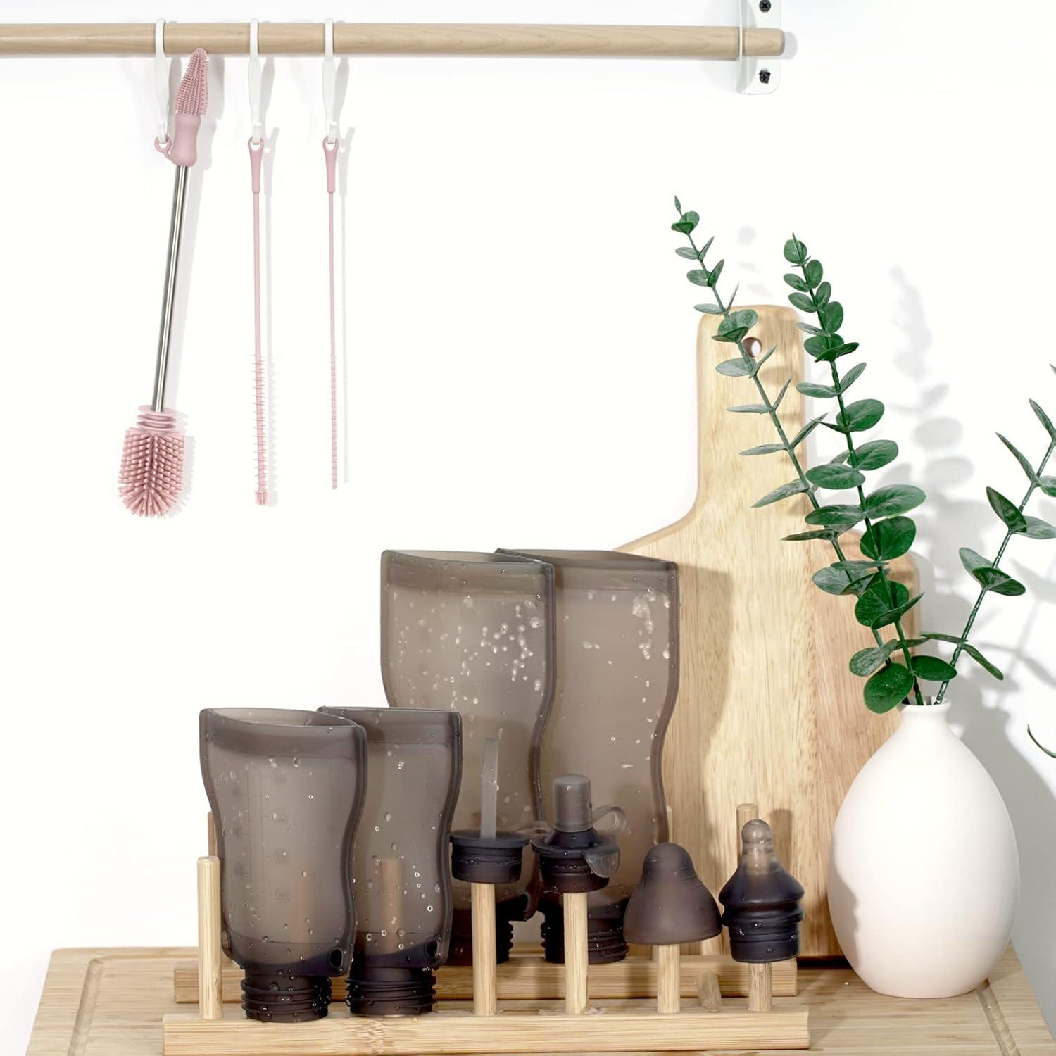 Kit de Cepillos de Limpieza Haakaa - 3 Piezas Rosa