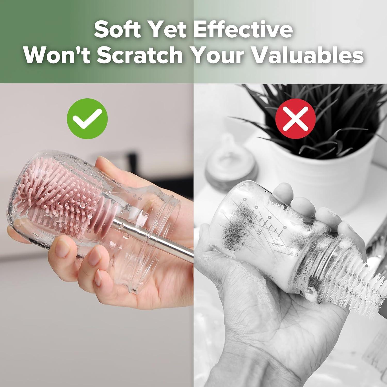 Kit de Cepillos de Limpieza Haakaa - 3 Piezas Rosa