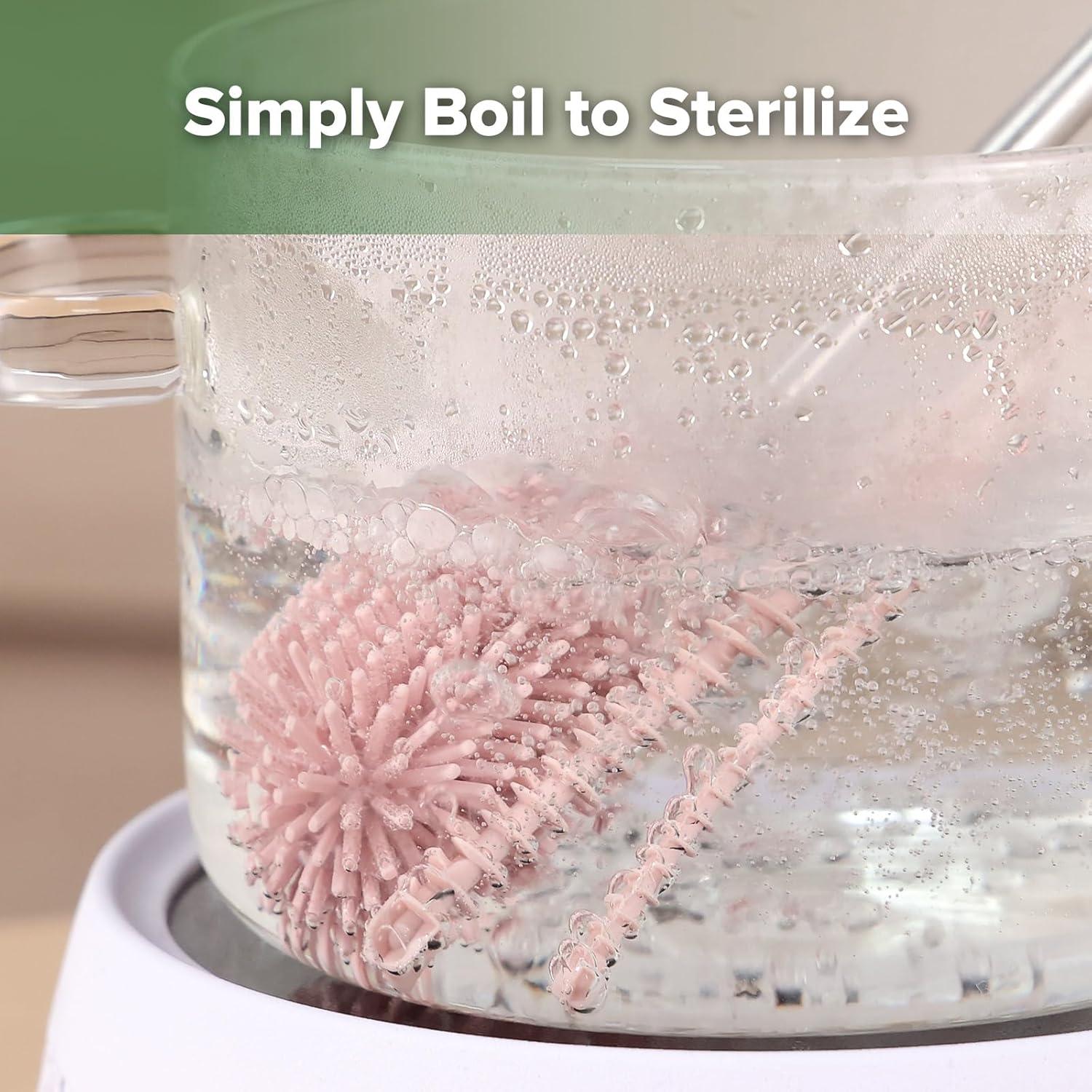 Kit de Cepillos de Limpieza Haakaa - 3 Piezas Rosa