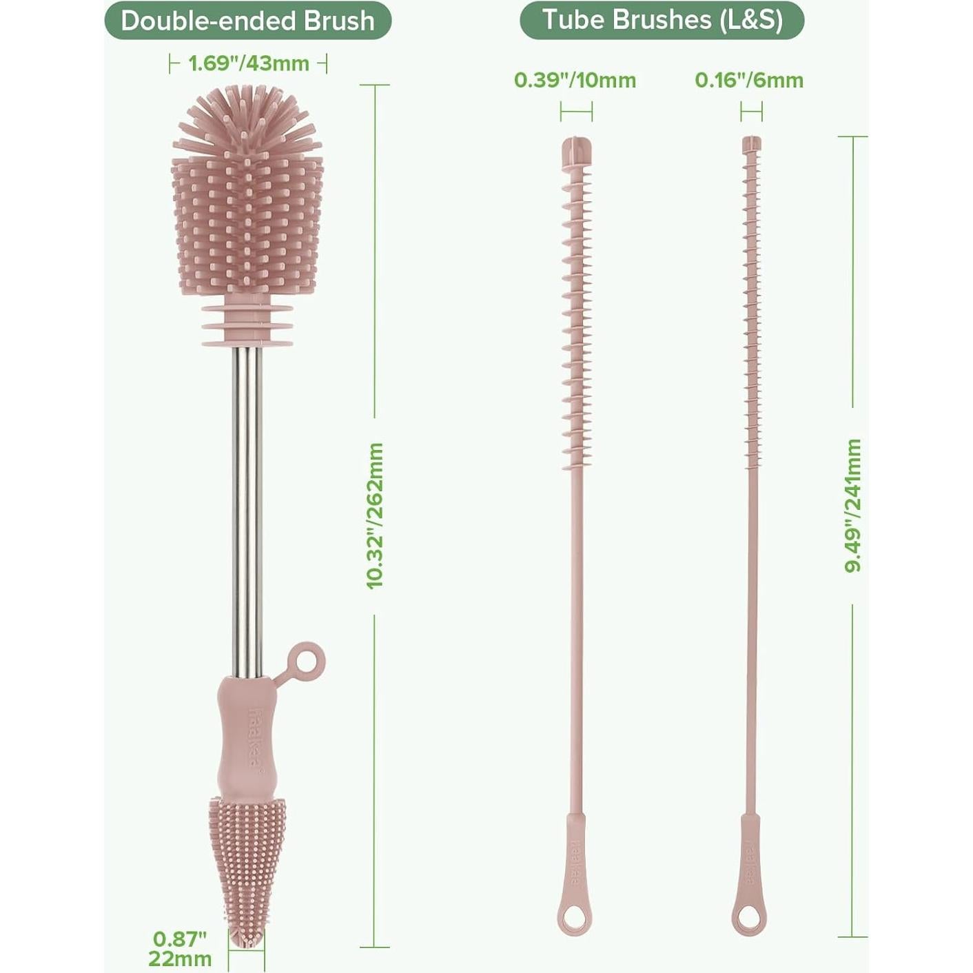 Kit de Cepillos de Limpieza Haakaa - 3 Piezas Rosa