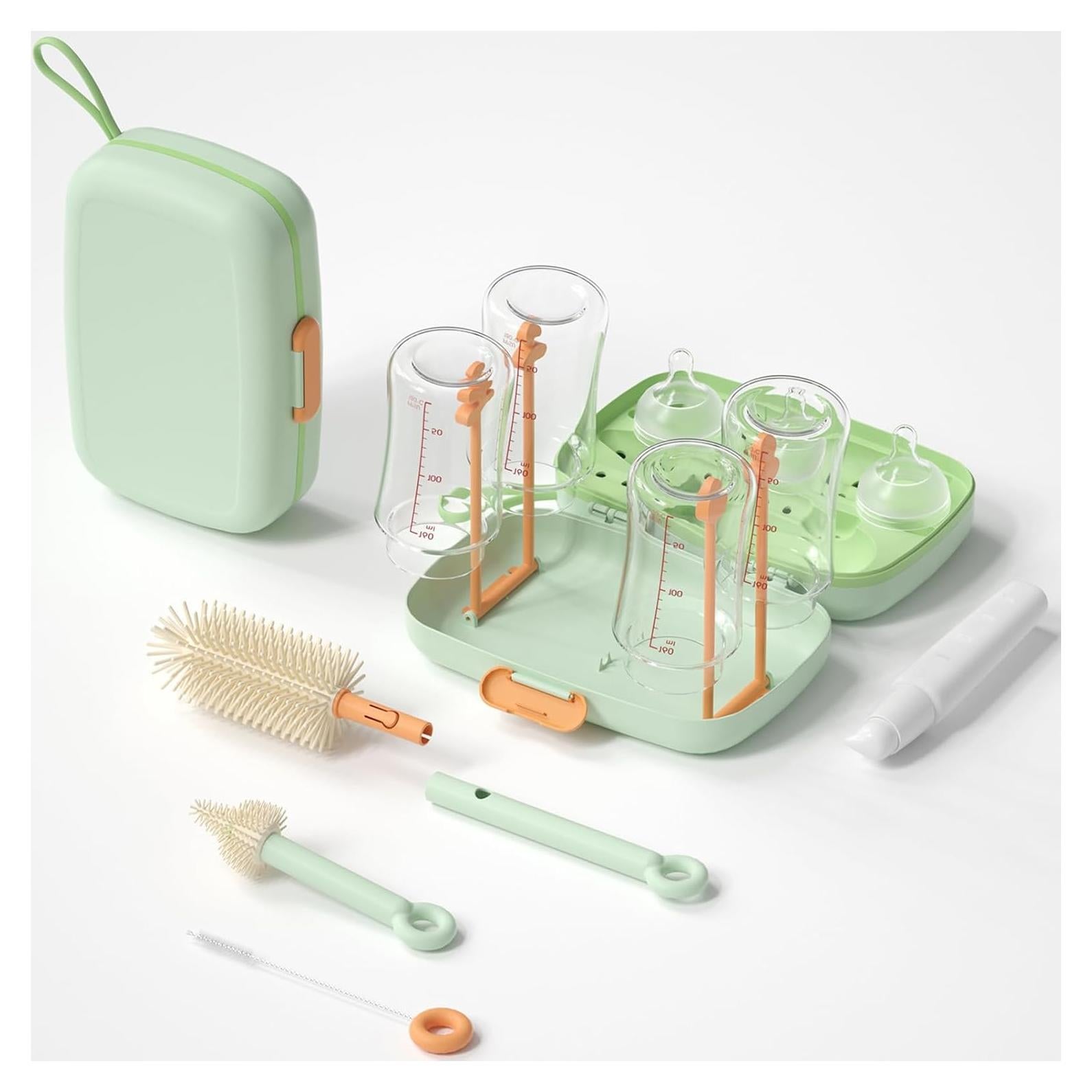 Kit Limpiador de Botellas Suvast 7 en 1 Verde para Bebés
