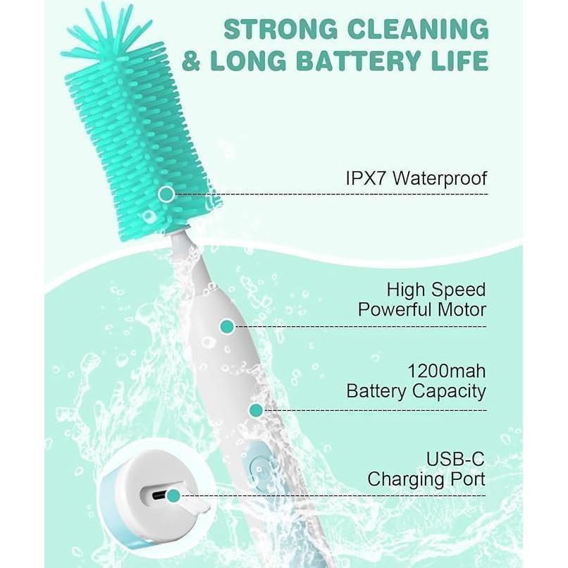 Limpiador Eléctrico de Botellas Angeland Verde 1200mAh