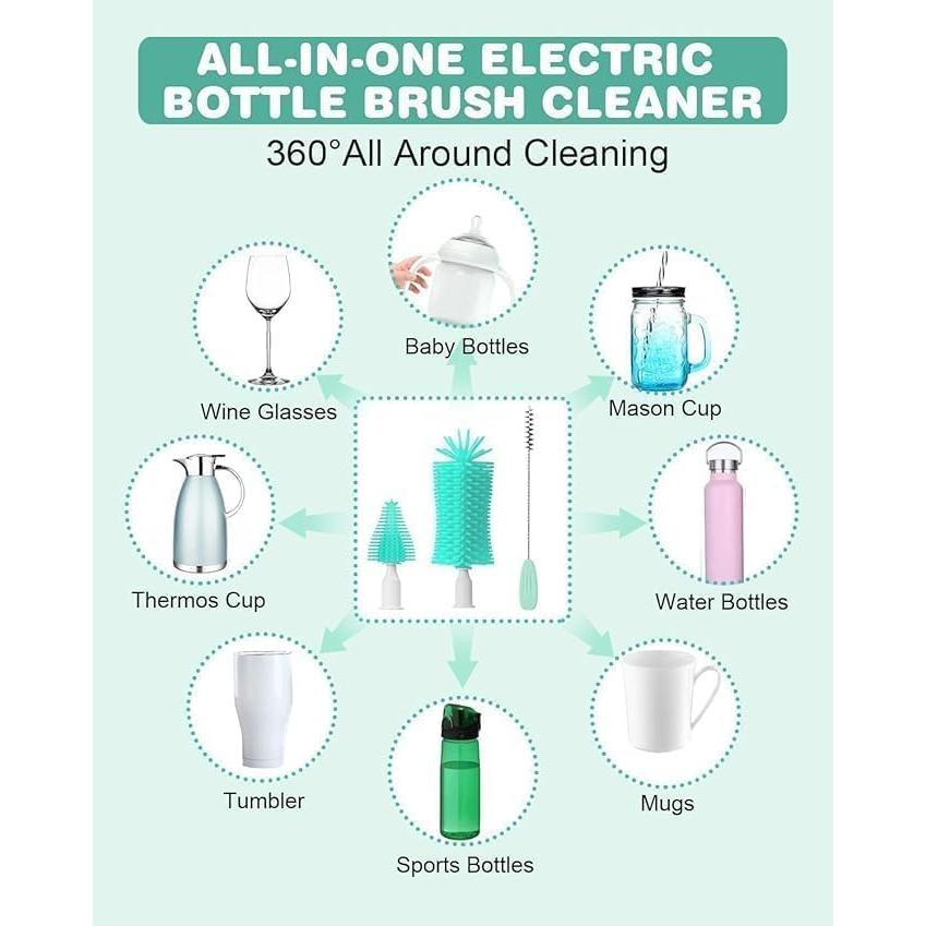 Limpiador Eléctrico de Botellas Angeland Verde 1200mAh