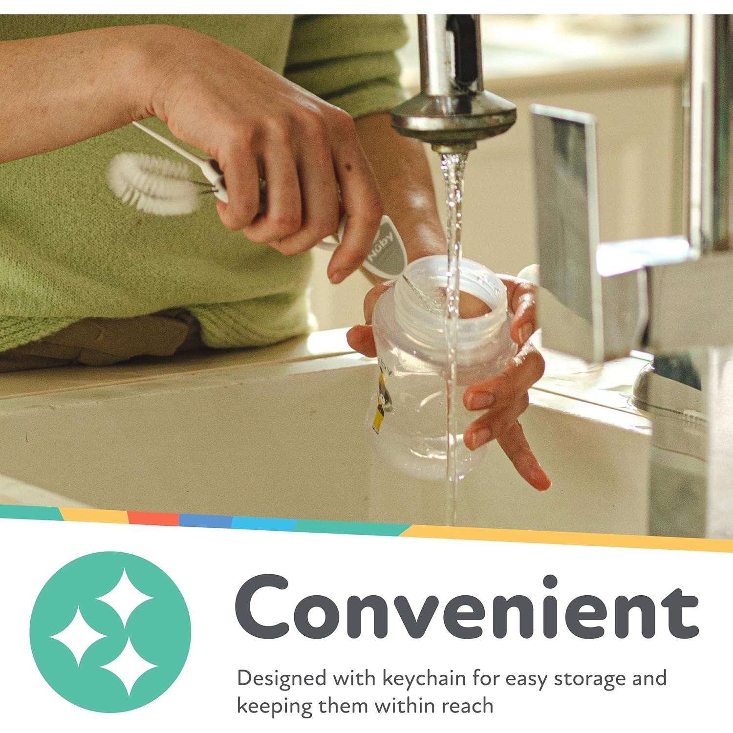 Juego de Cepillos de Limpieza Nuby para Botellas y Tazas