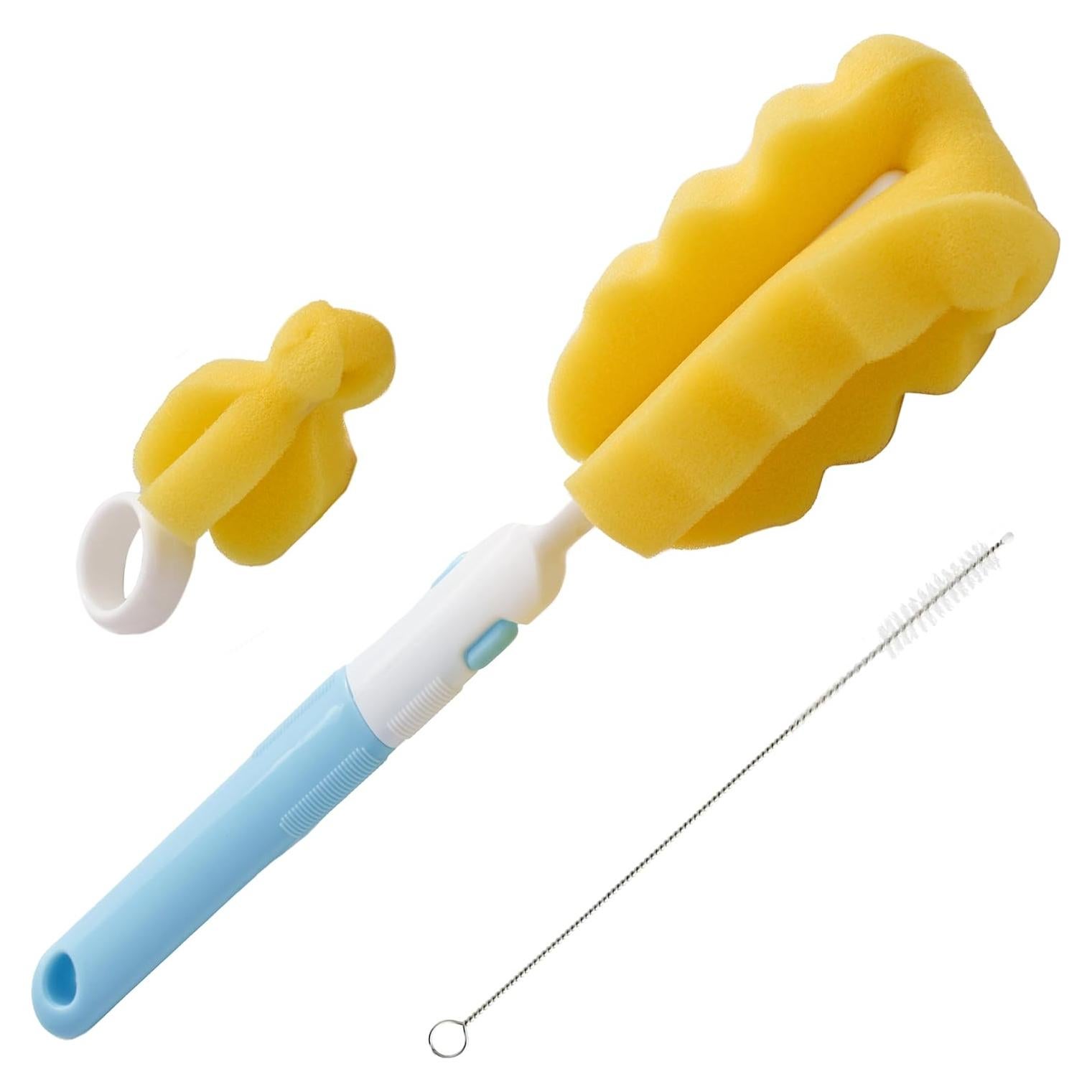 Juego de Cepillos para Biberones MooMoo Baby - Ecológico, Azul