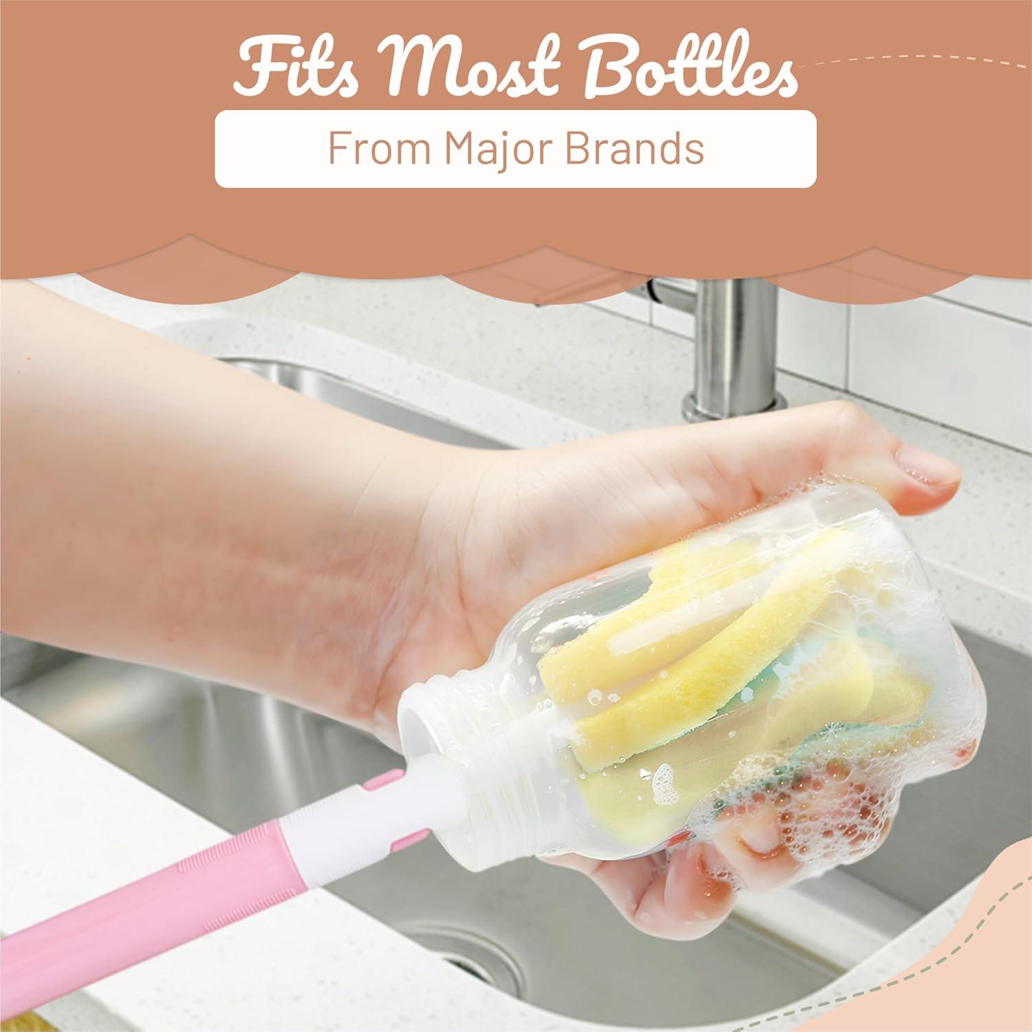 Juego de Cepillos para Biberones MooMoo Baby - Ecológico, Azul