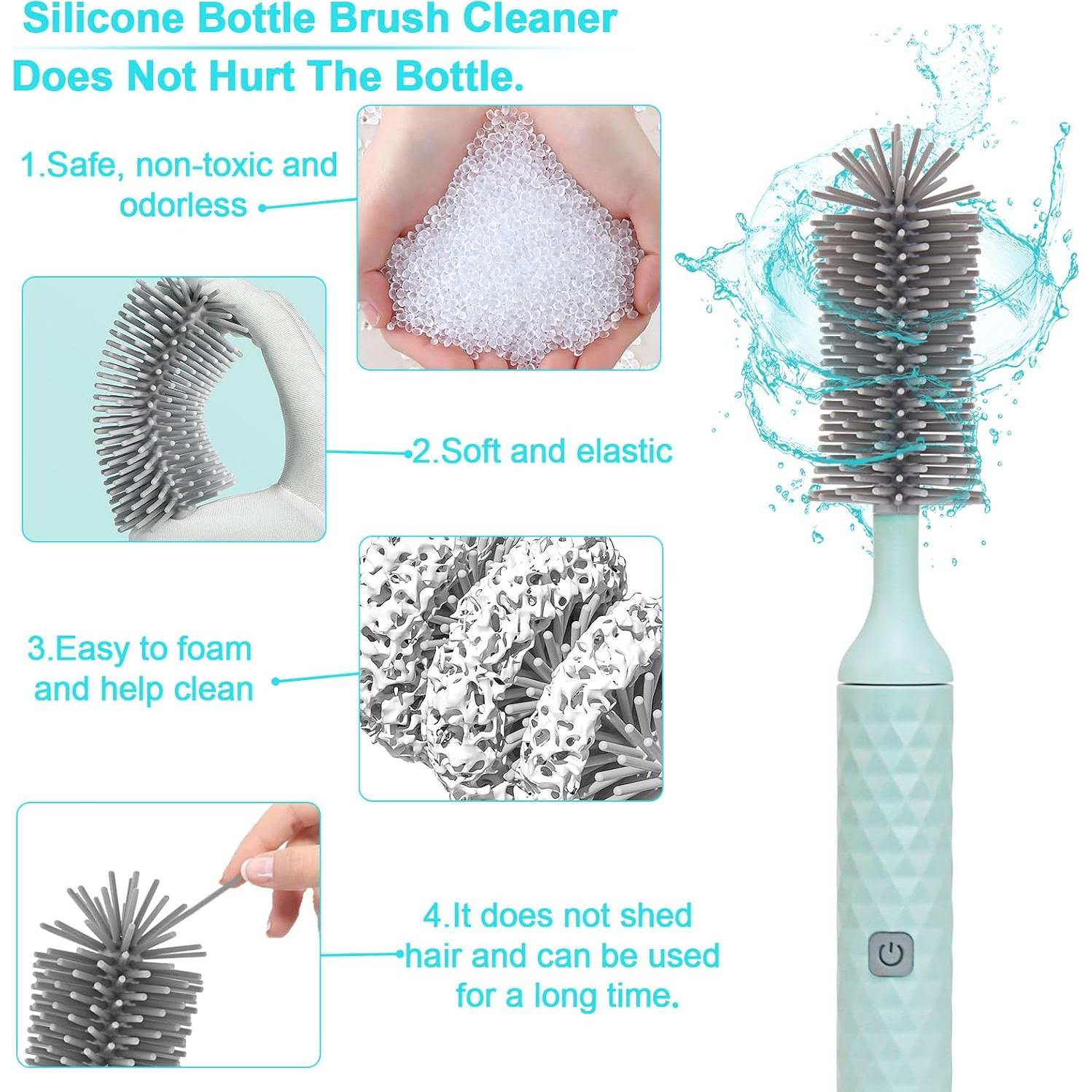 Limpiador de Botellas Eléctrico Biqin - 4 Piezas Silicona