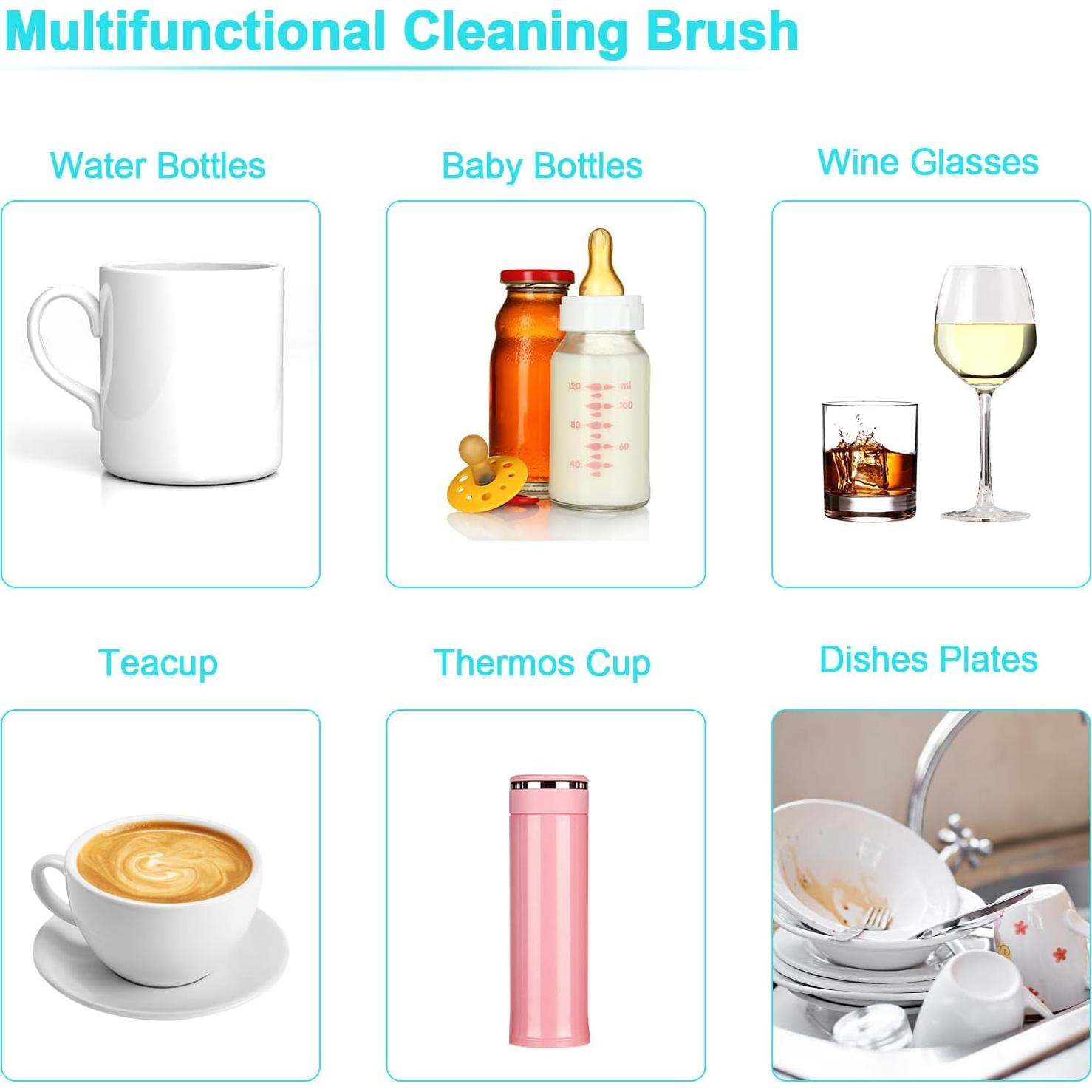 Limpiador de Botellas Eléctrico Biqin - 4 Piezas Silicona