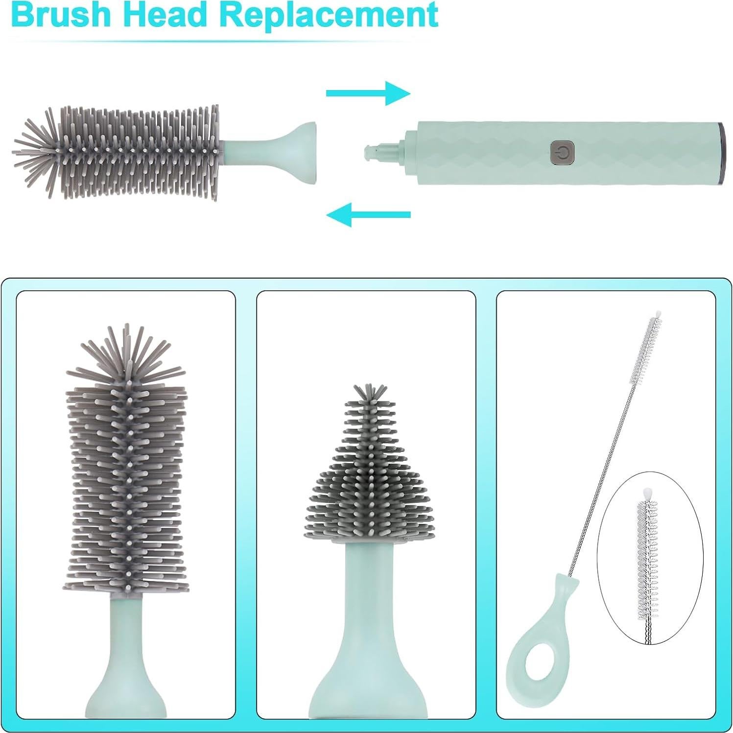 Limpiador de Botellas Eléctrico Biqin - 4 Piezas Silicona