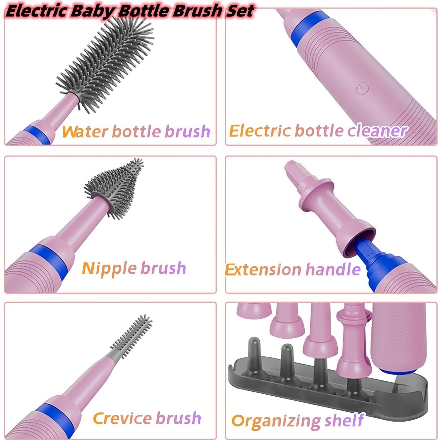 Limpiador eléctrico de botellas Soarup90000 rosa recargable