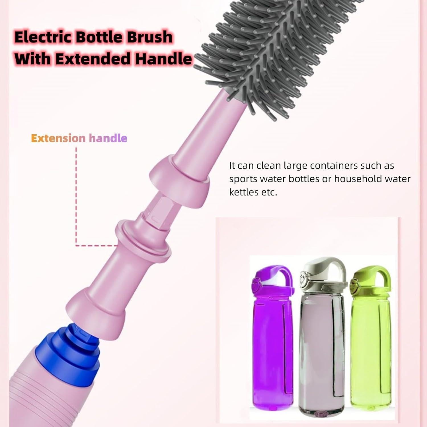 Limpiador eléctrico de botellas Soarup90000 rosa recargable