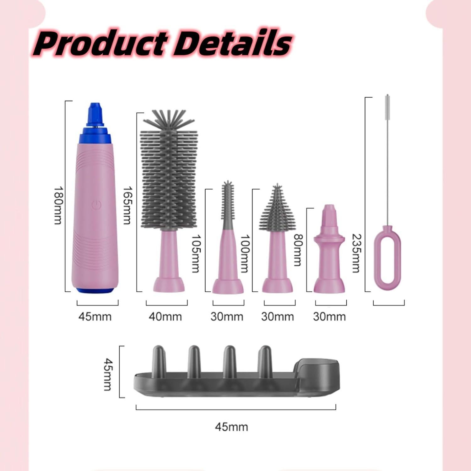 Limpiador eléctrico de botellas Soarup90000 rosa recargable