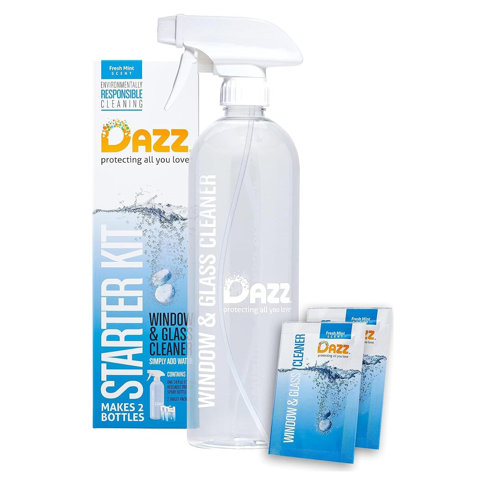 Kit de Inicio Limpiador de Ventanas DAZZ - 1 Botella + 2 Recargas