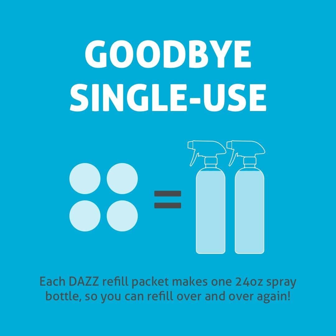 Kit de Inicio Limpiador de Ventanas DAZZ - 1 Botella + 2 Recargas