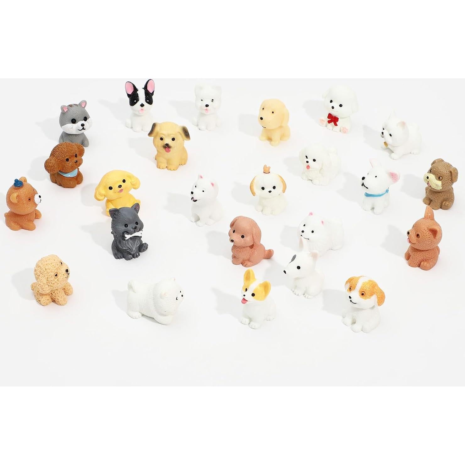 Juego de 24 Mini Figuras de Perros ONEST Detalladas 2-5 cm