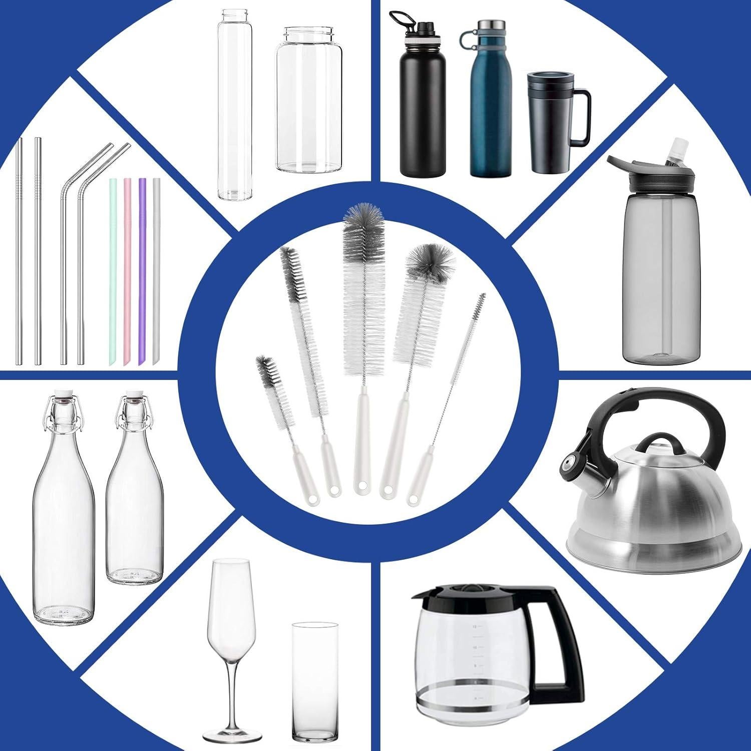 Juego de 5 Cepillos de Limpieza MR.SIGA para Botellas