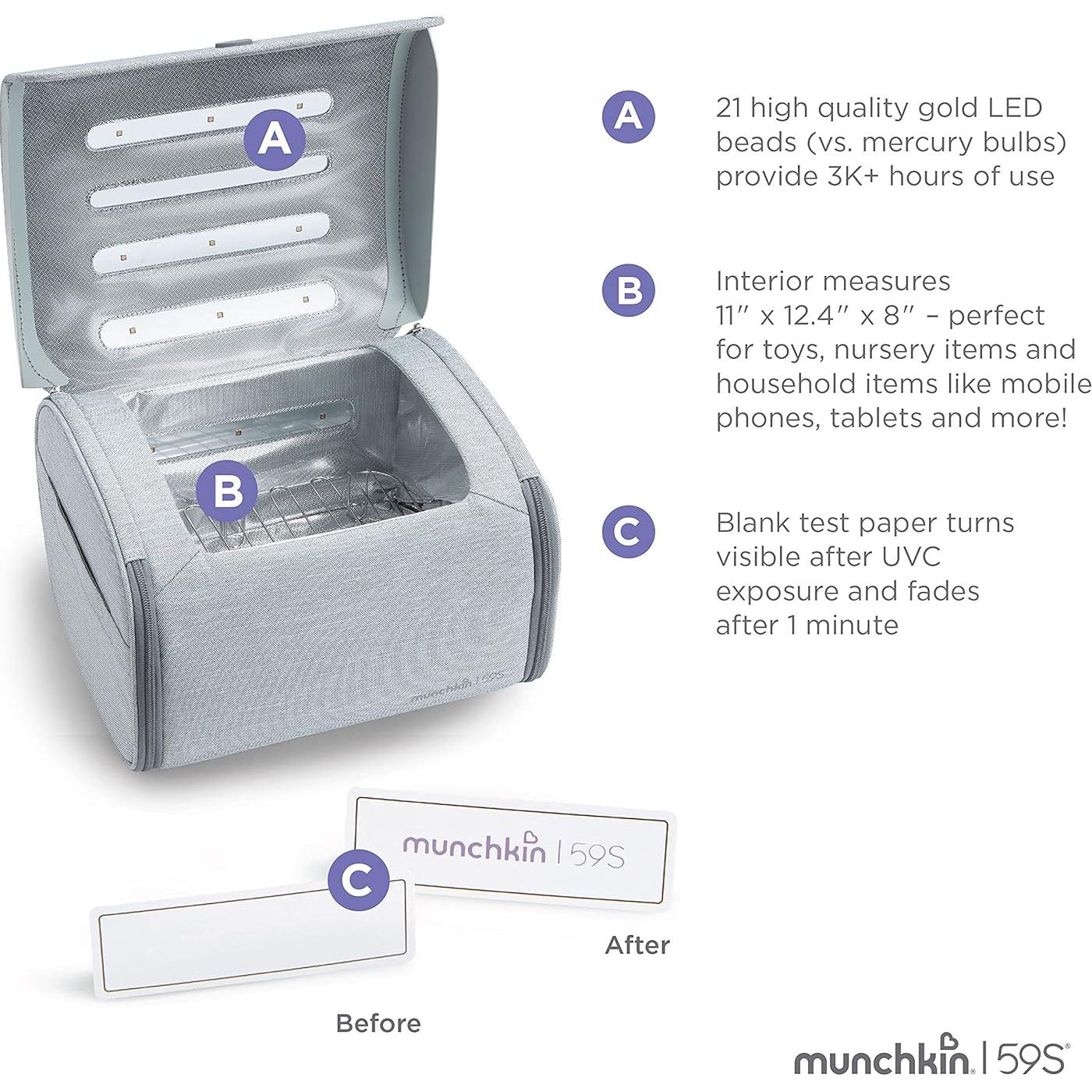 Bolsa de Limpieza UV Munchkin 59S, Gris, 40x12x35 cm