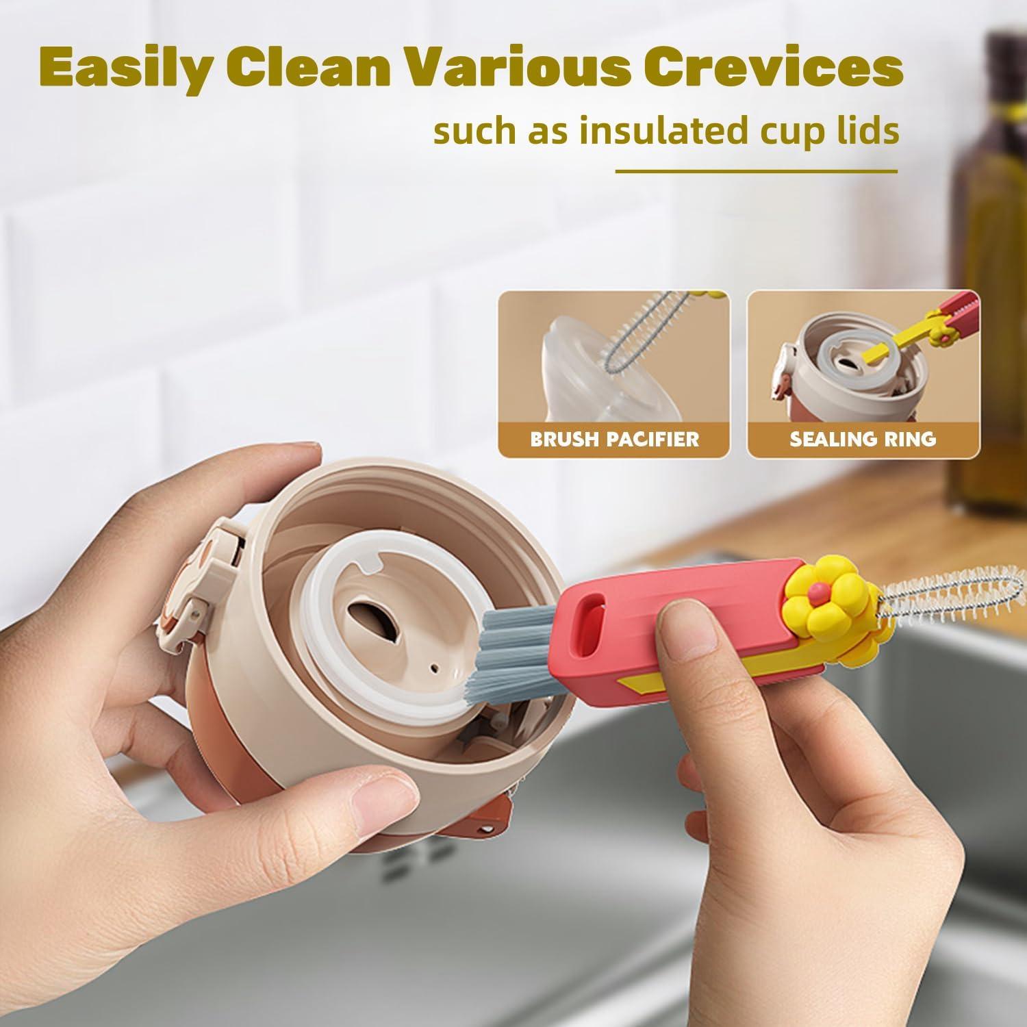 Cepillo de limpieza 3 en 1 Shrunqi para tazas y botellas