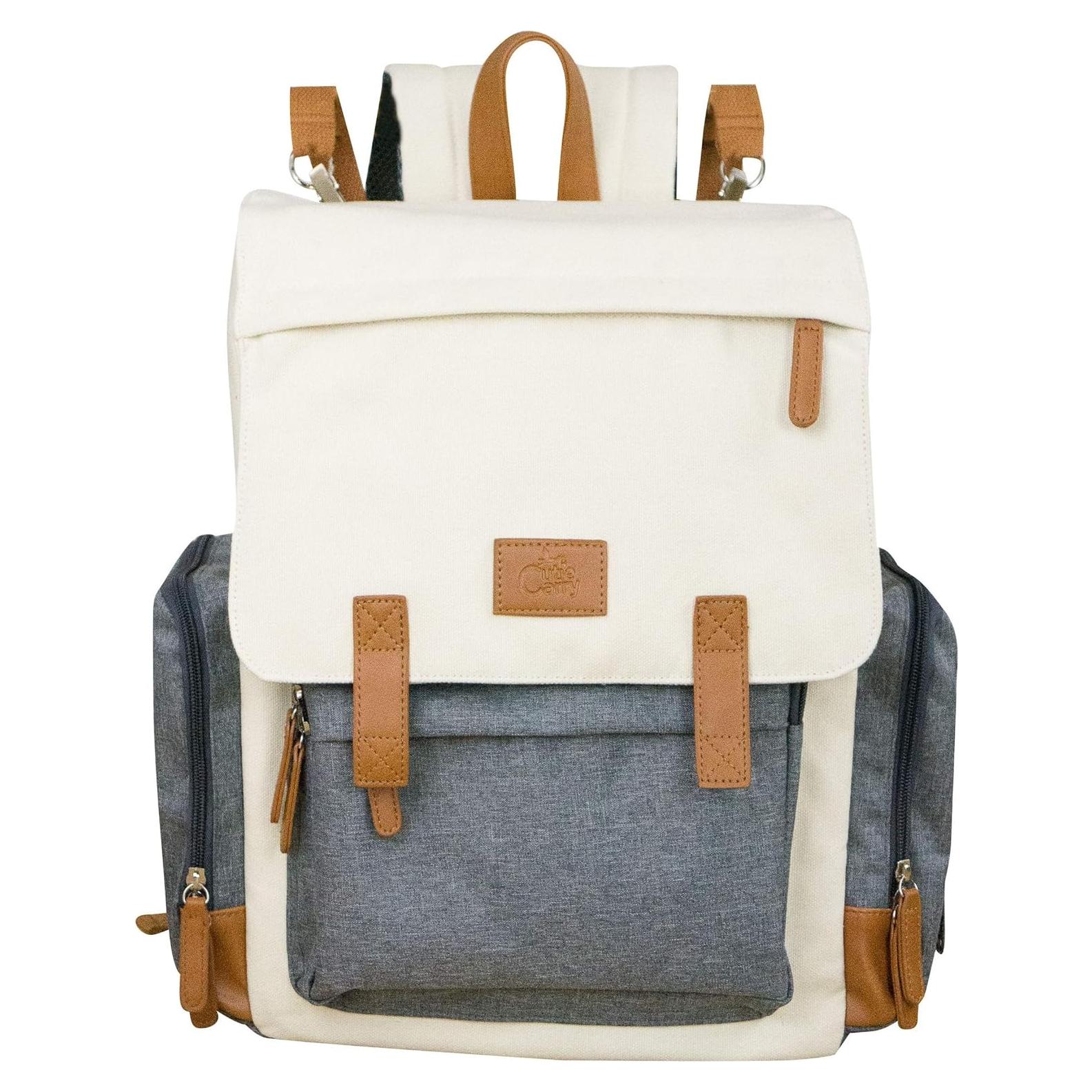 Mochila de Pañales Cutie Carry QTCARRY7, 21L, Gris Crema