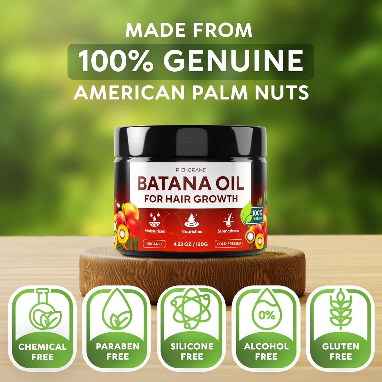 Aceite de Batana RICHGRAND 100% Orgánico para Crecimiento Capilar