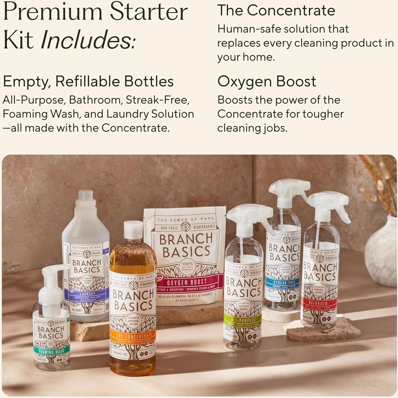 Kit de Limpieza Premium Branch Basics: 5 Botellas + Concentrado