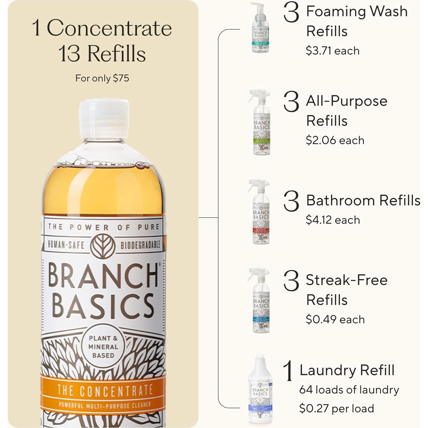 Kit de Limpieza Premium Branch Basics: 5 Botellas + Concentrado