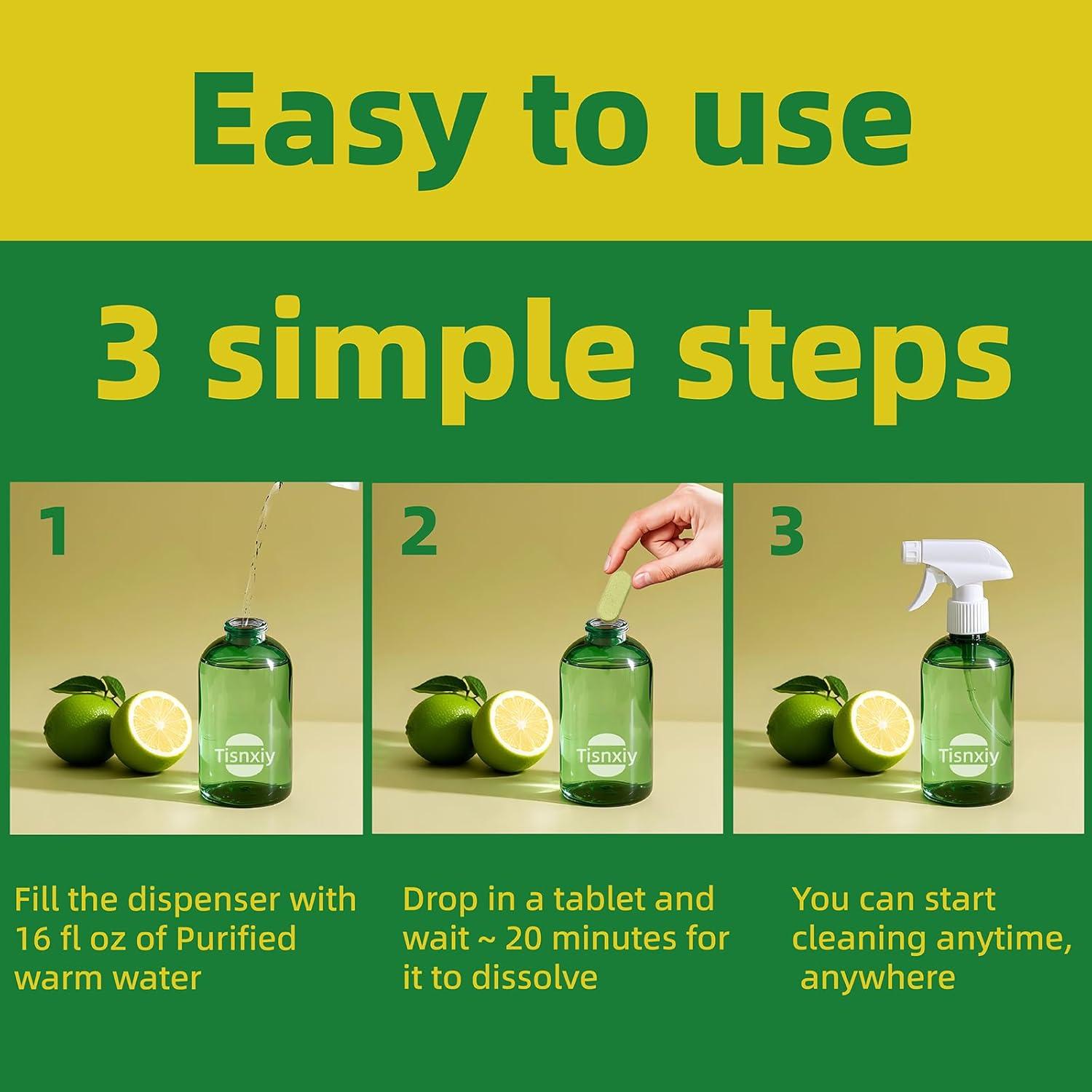 Tabletas de Recarga Limpiador Multi-Superficie Tisnxiy 12 Unidades 5.68L