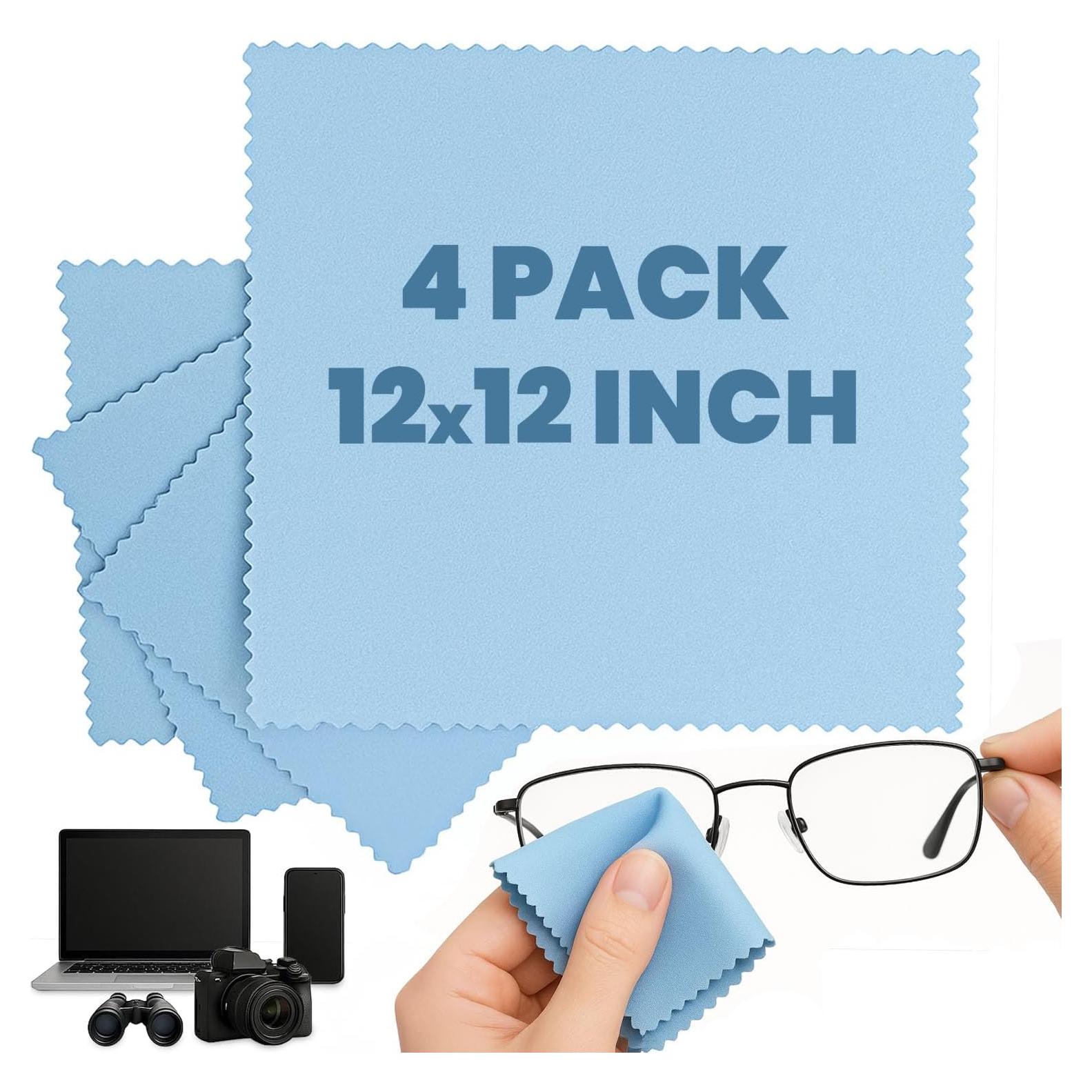 Paño de limpieza de microfibra KT Deals - Paquete de 4, 30.48 cm