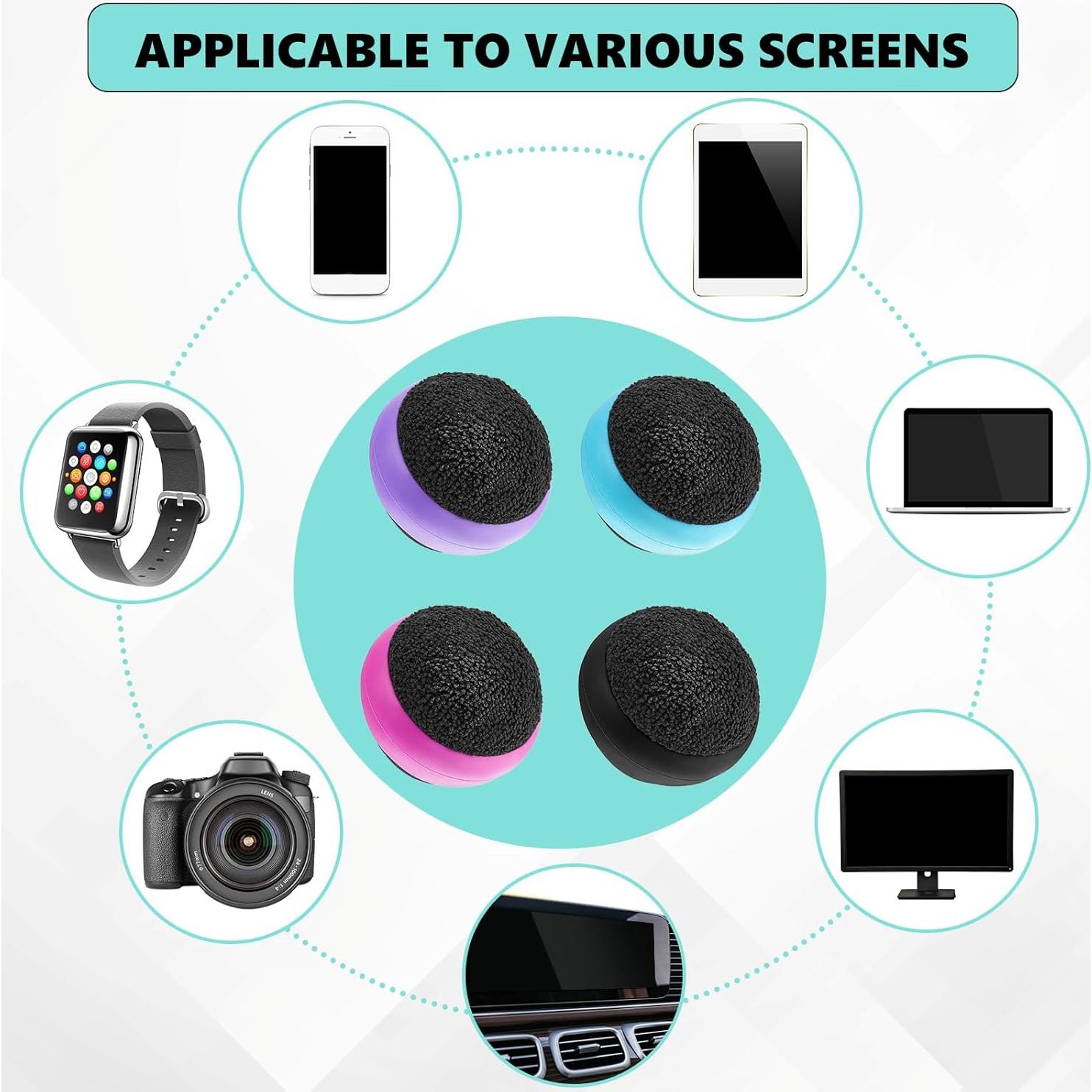 Bolas Limpiadoras de Pantalla Suclain 4 Piezas Microfibra