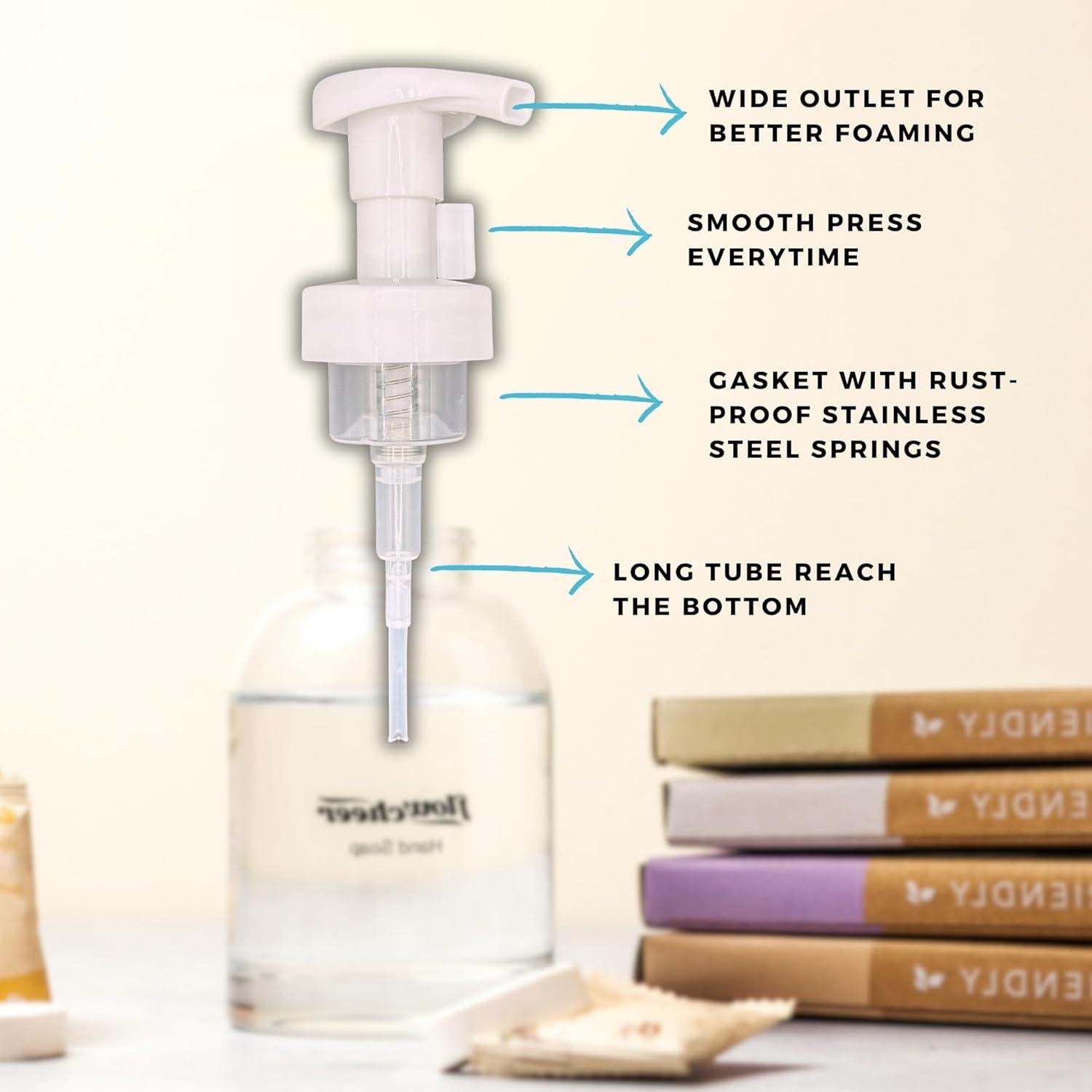 Kit de Dispensador de Jabón Espumoso Flowcheer 311 ml + 4 Tabletas