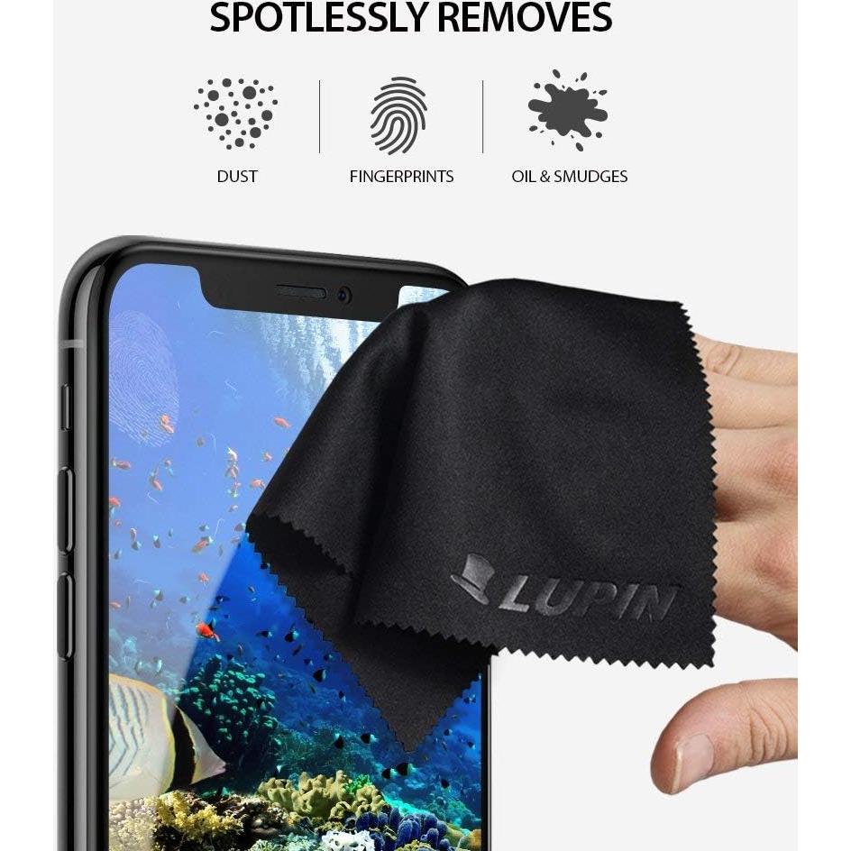 Paños de limpieza de microfibra Lupin, 6 unidades, negro