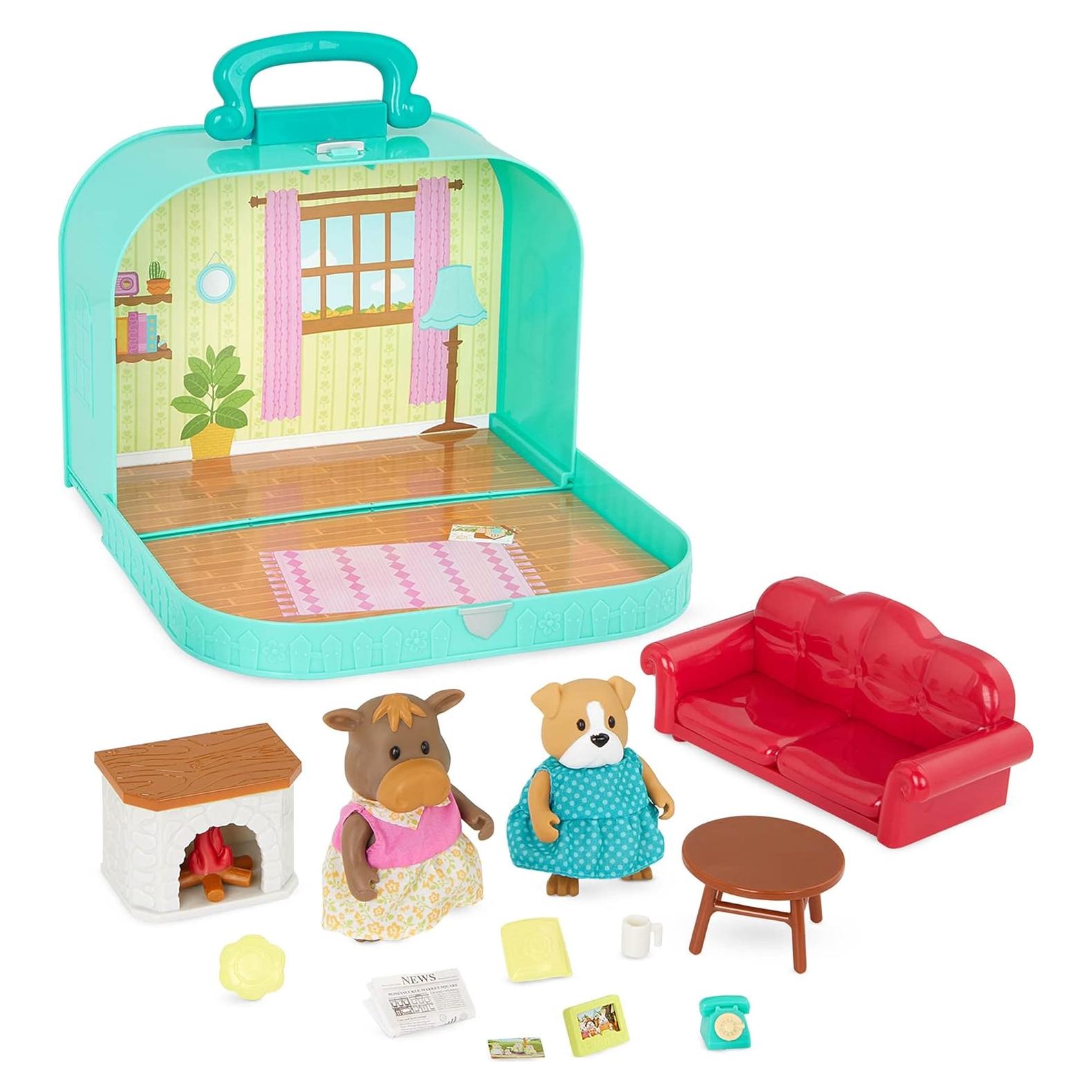 Juego de Sala de Estar Li'l Woodzeez en Maleta - 15 Piezas