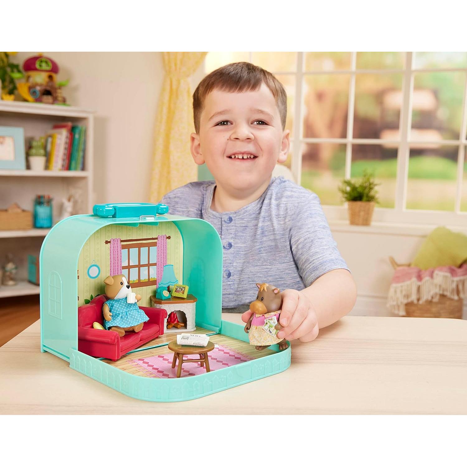 Juego de Sala de Estar Li'l Woodzeez en Maleta - 15 Piezas