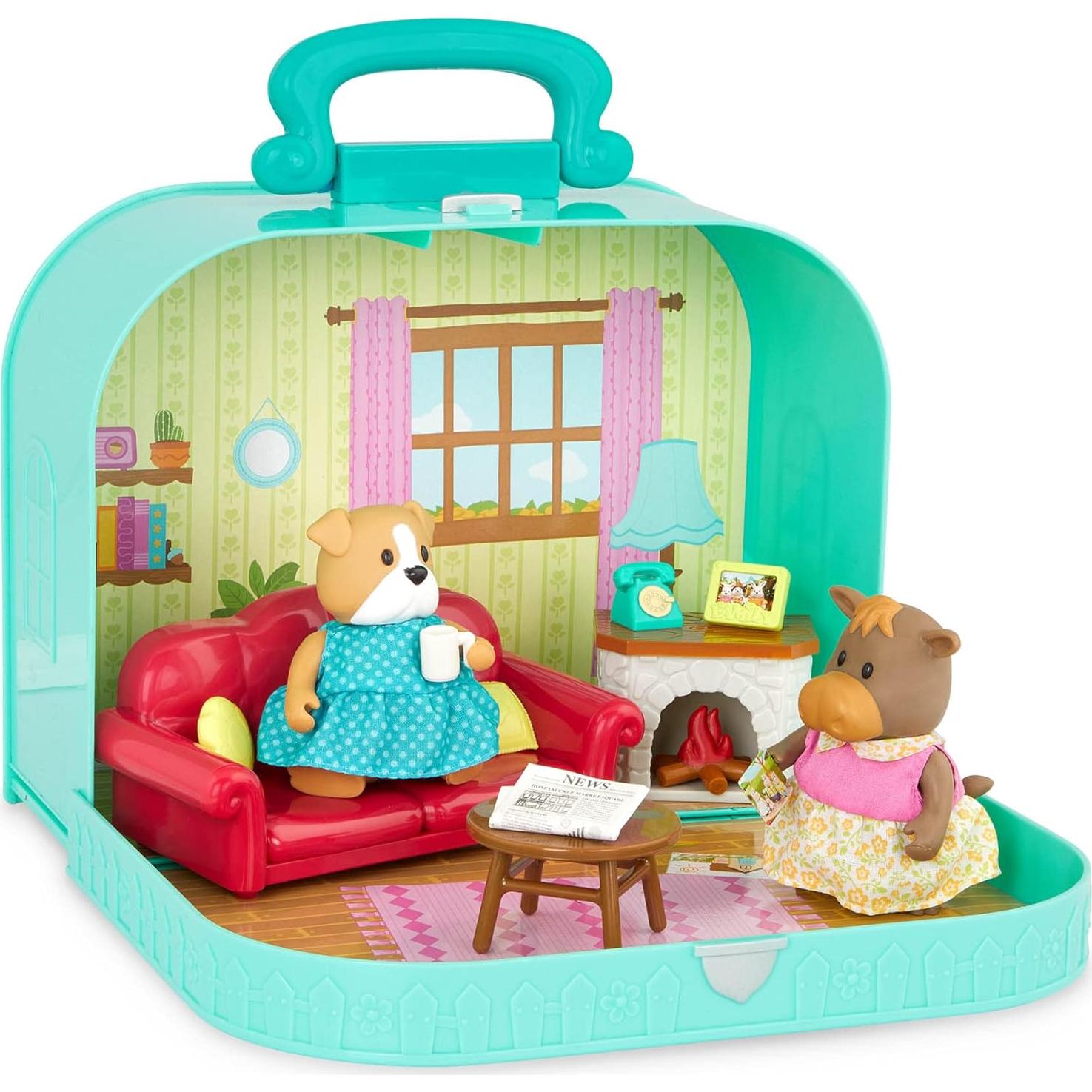 Juego de Sala de Estar Li'l Woodzeez en Maleta - 15 Piezas