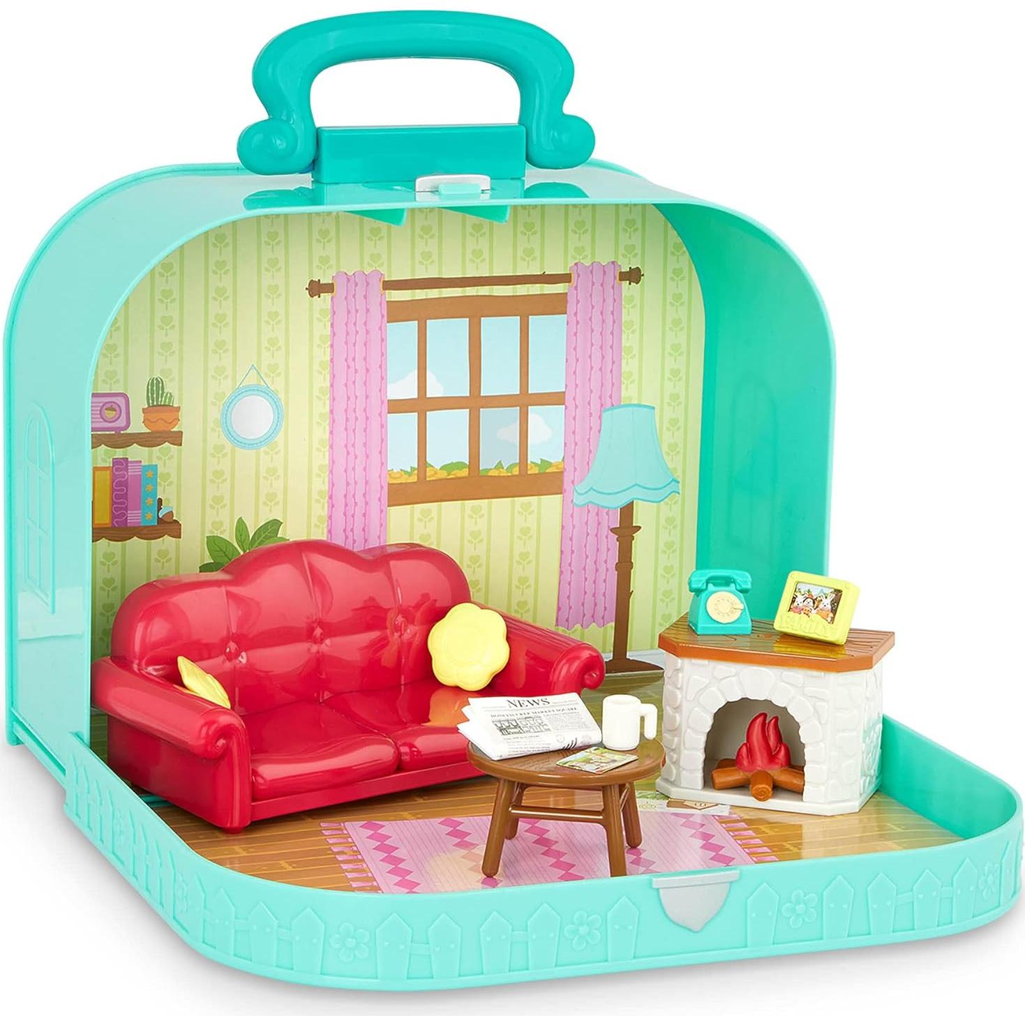 Juego de Sala de Estar Li'l Woodzeez en Maleta - 15 Piezas