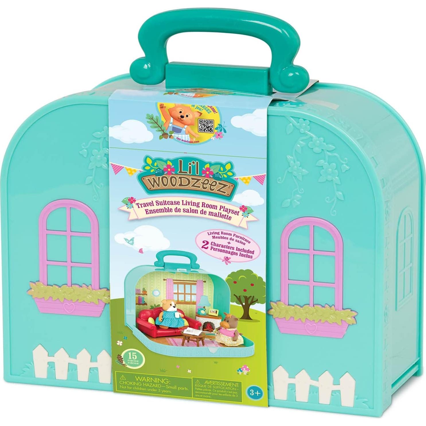 Juego de Sala de Estar Li'l Woodzeez en Maleta - 15 Piezas