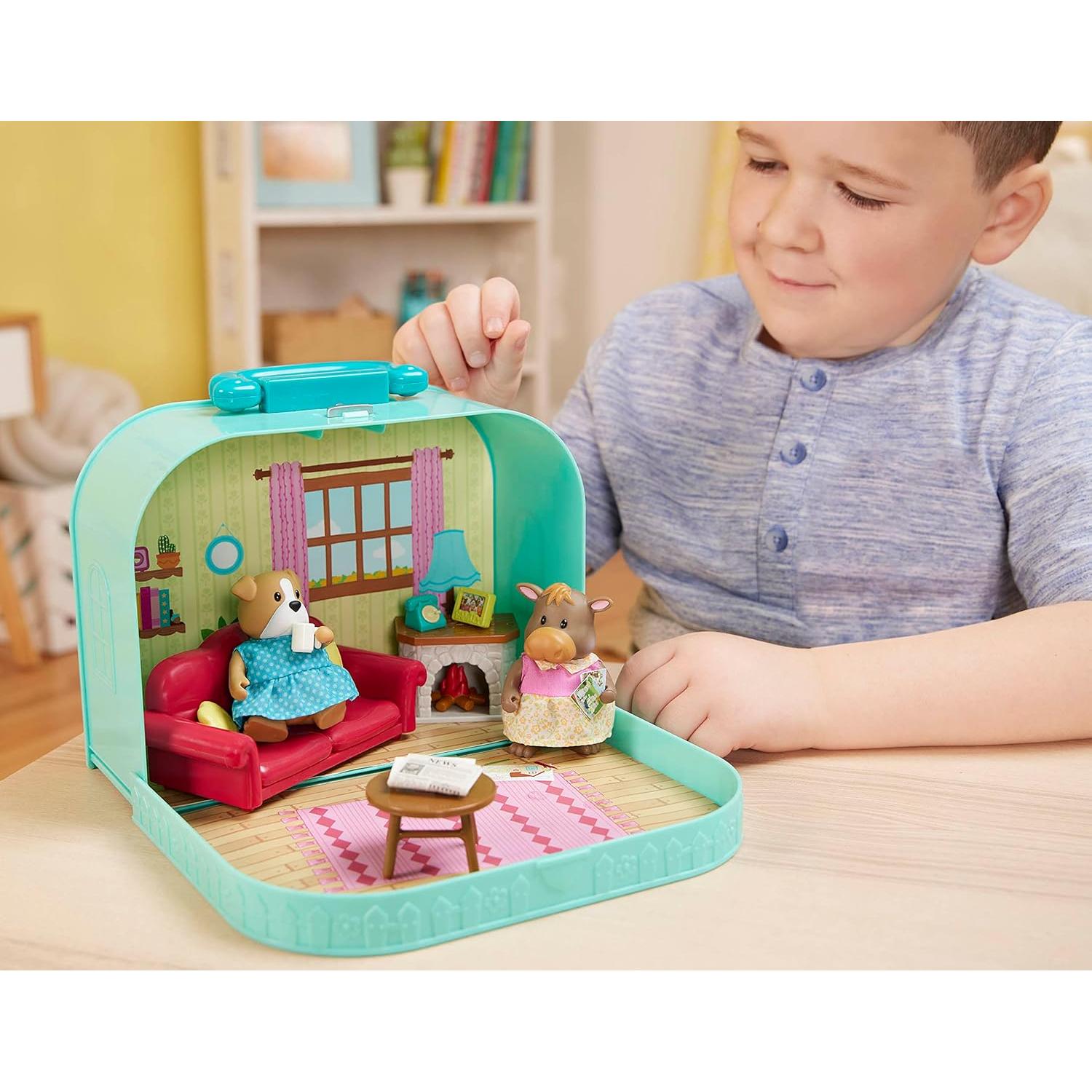 Juego de Sala de Estar Li'l Woodzeez en Maleta - 15 Piezas