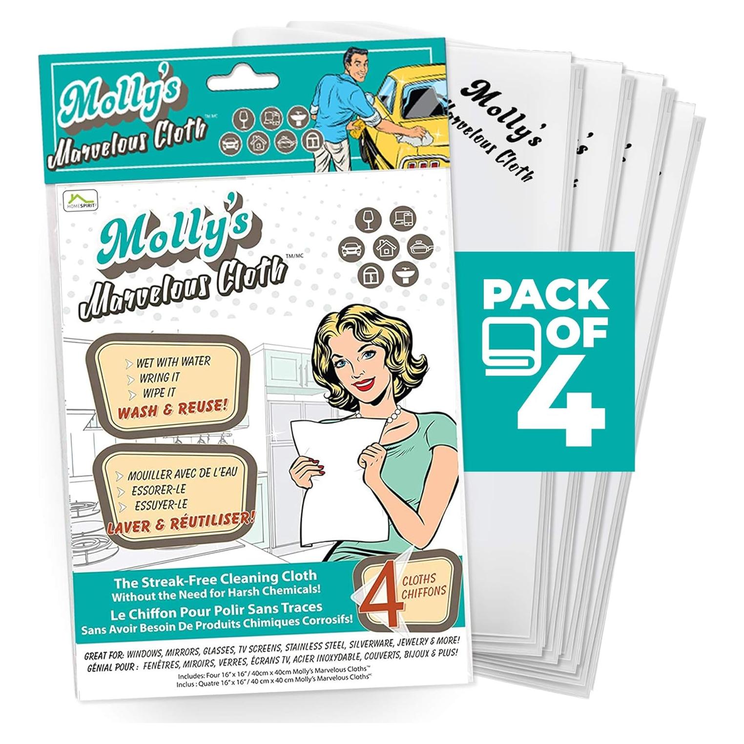 Paño de Microfibra Home Spirit Molly 4pk Blanco 41x40cm