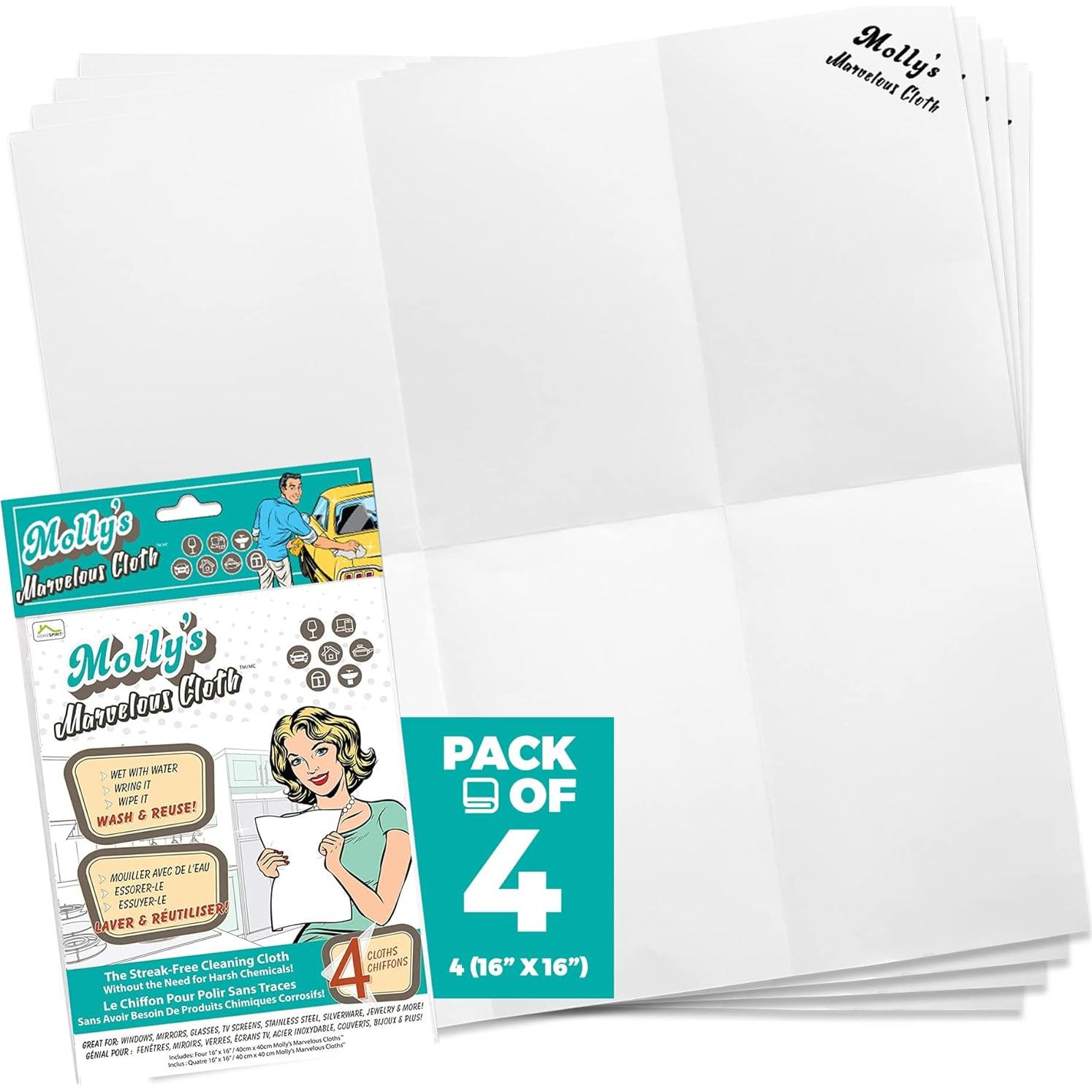 Paño de Microfibra Home Spirit Molly 4pk Blanco 41x40cm