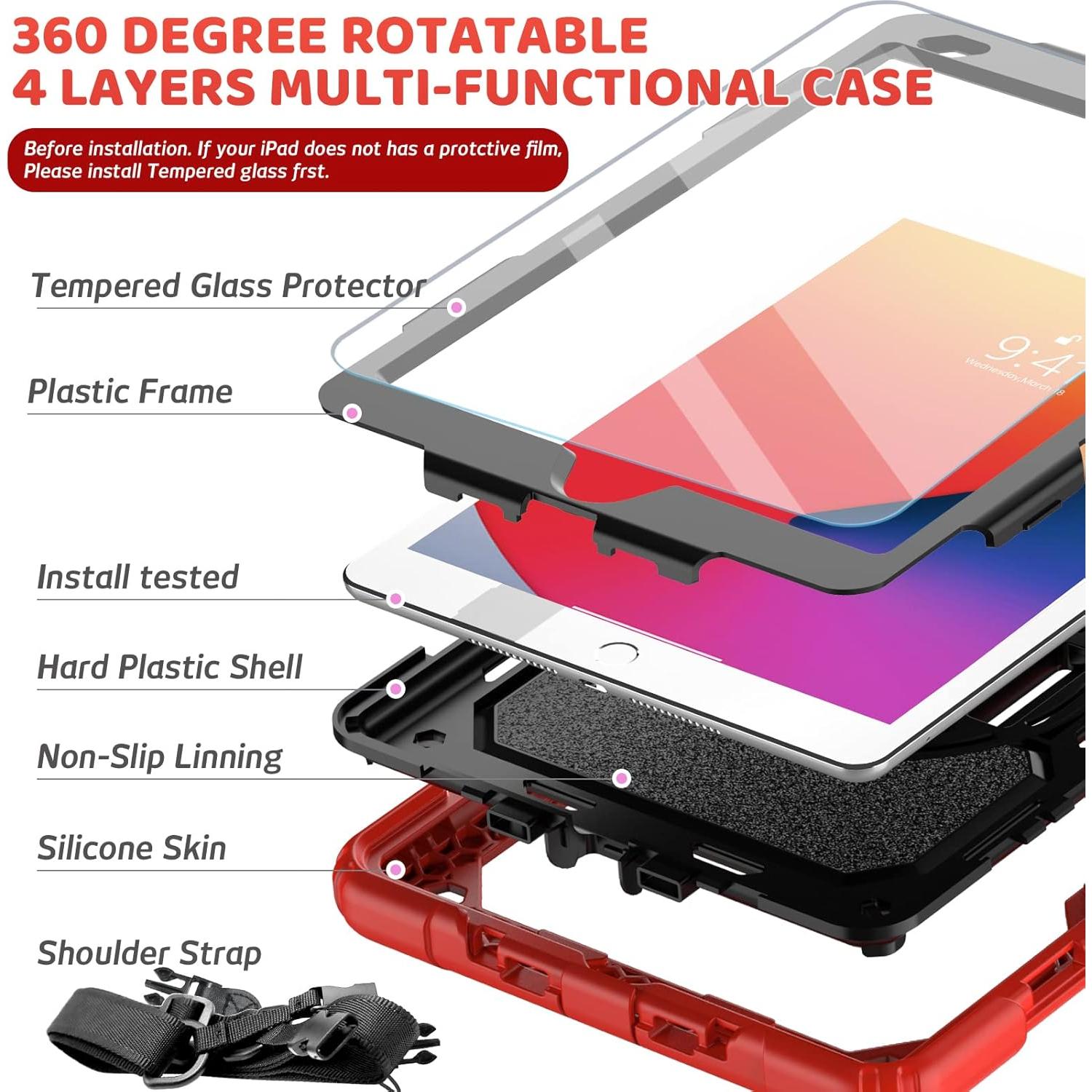 Funda BLOSOMEET para iPad 10.2" 9ª/8ª/7ª Gen con Soporte