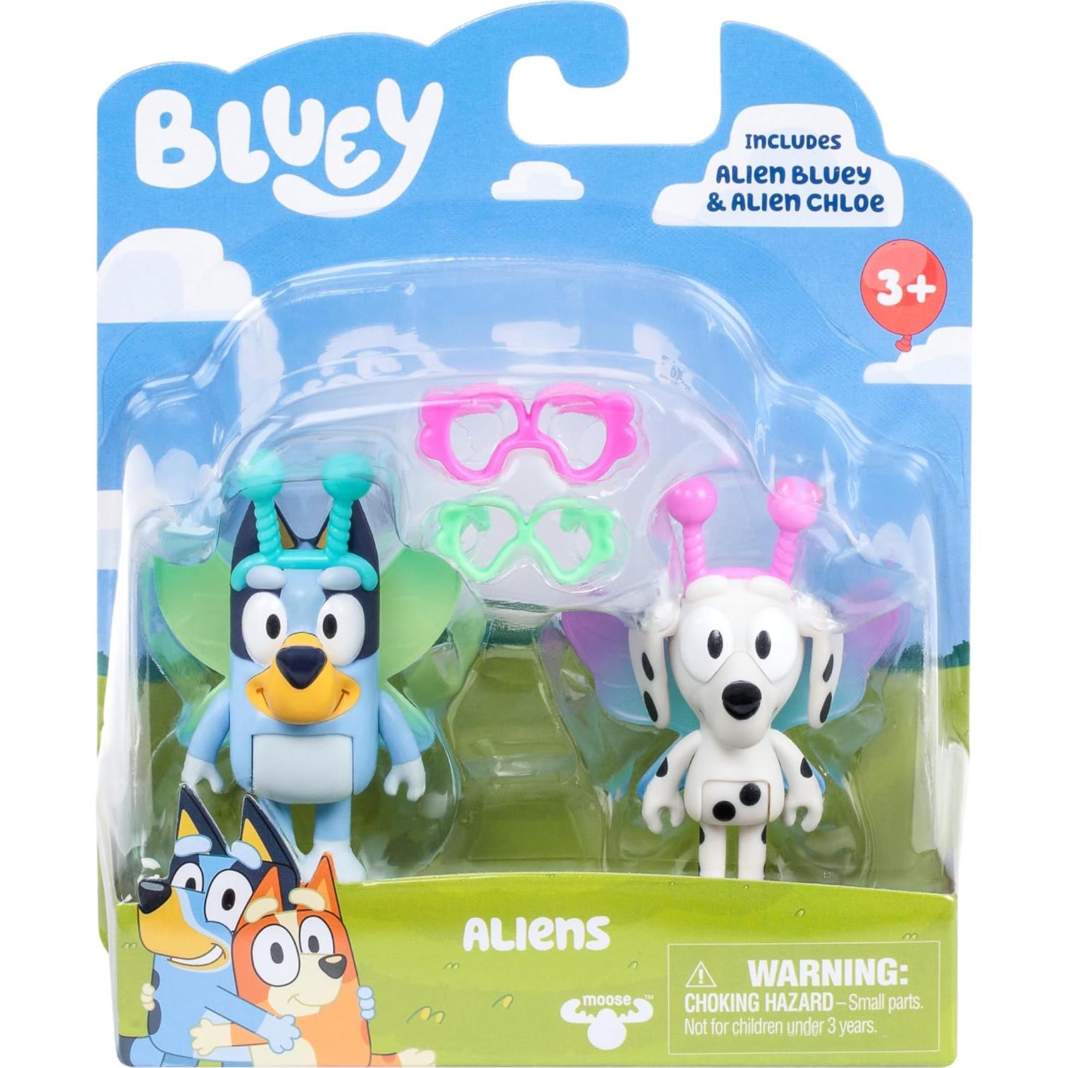 Figuras Bluey 2 Pack Alienígenas Chloe y Bluey 6,35 cm