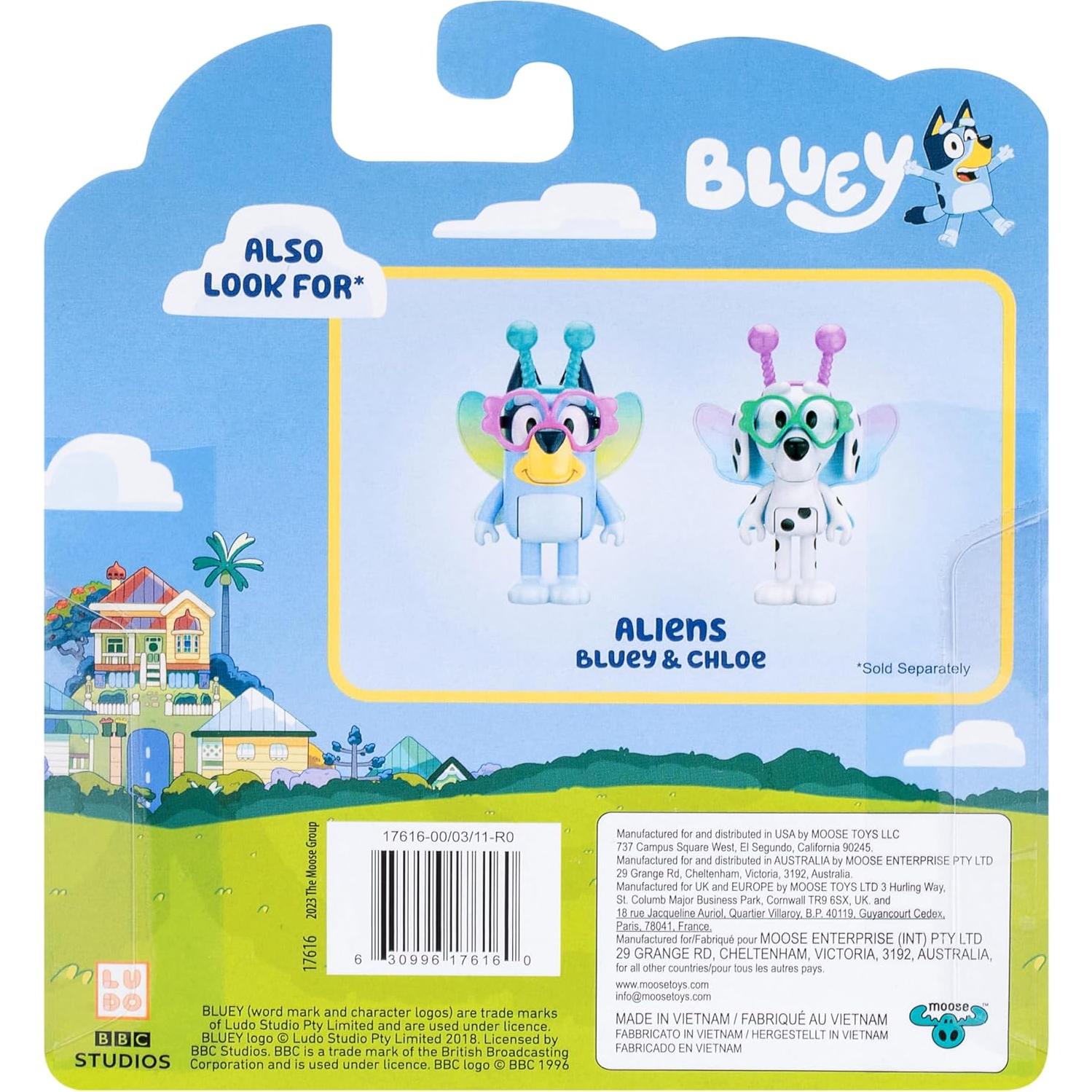Figuras Bluey 2 Pack Alienígenas Chloe y Bluey 6,35 cm