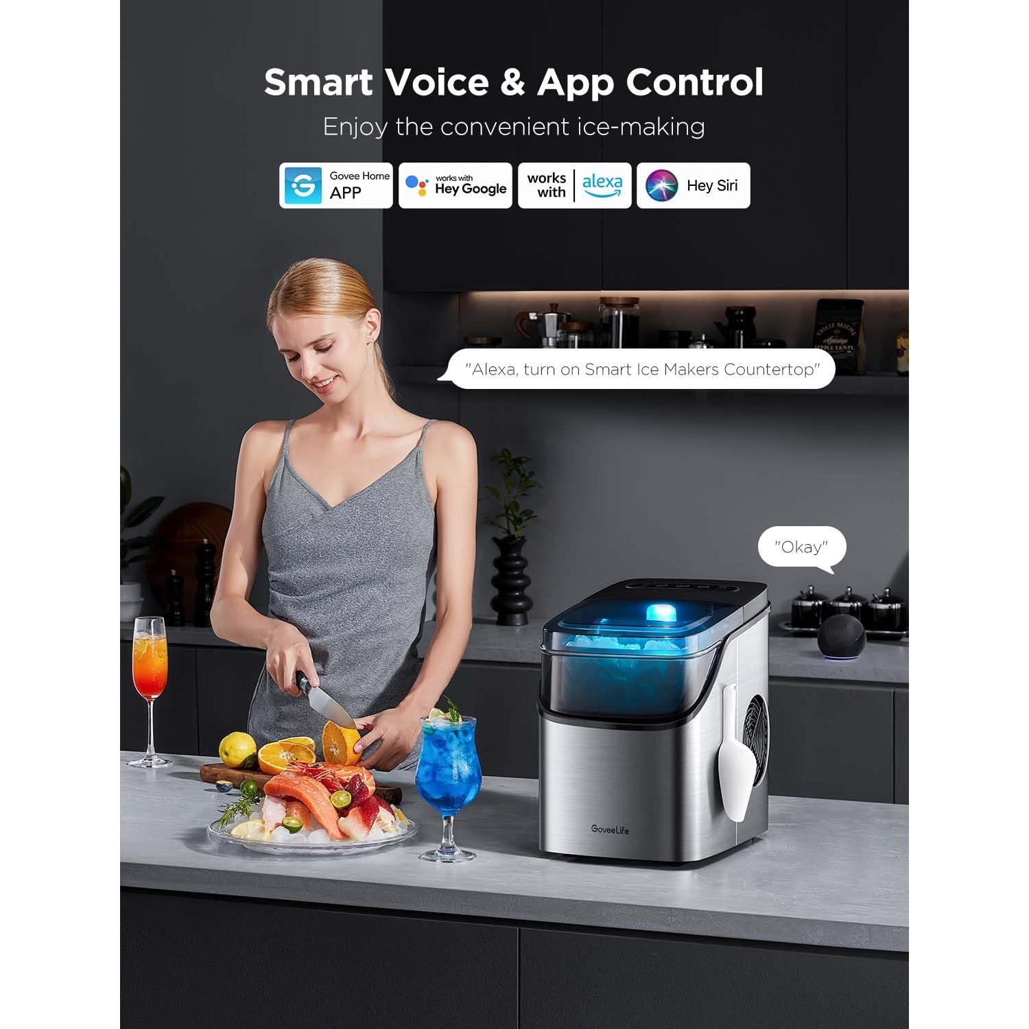 Máquina de Hielo GoveeLife Inteligente 9 Cubos 11,79 kg Plata